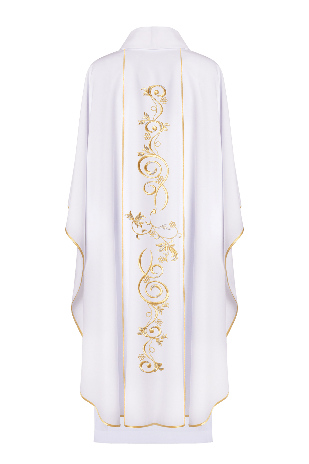 Chasuble liturgique mariale avec ceinture brodée en blanc KOR/072/04/01 BIAŁY - CHASUBLES.FR