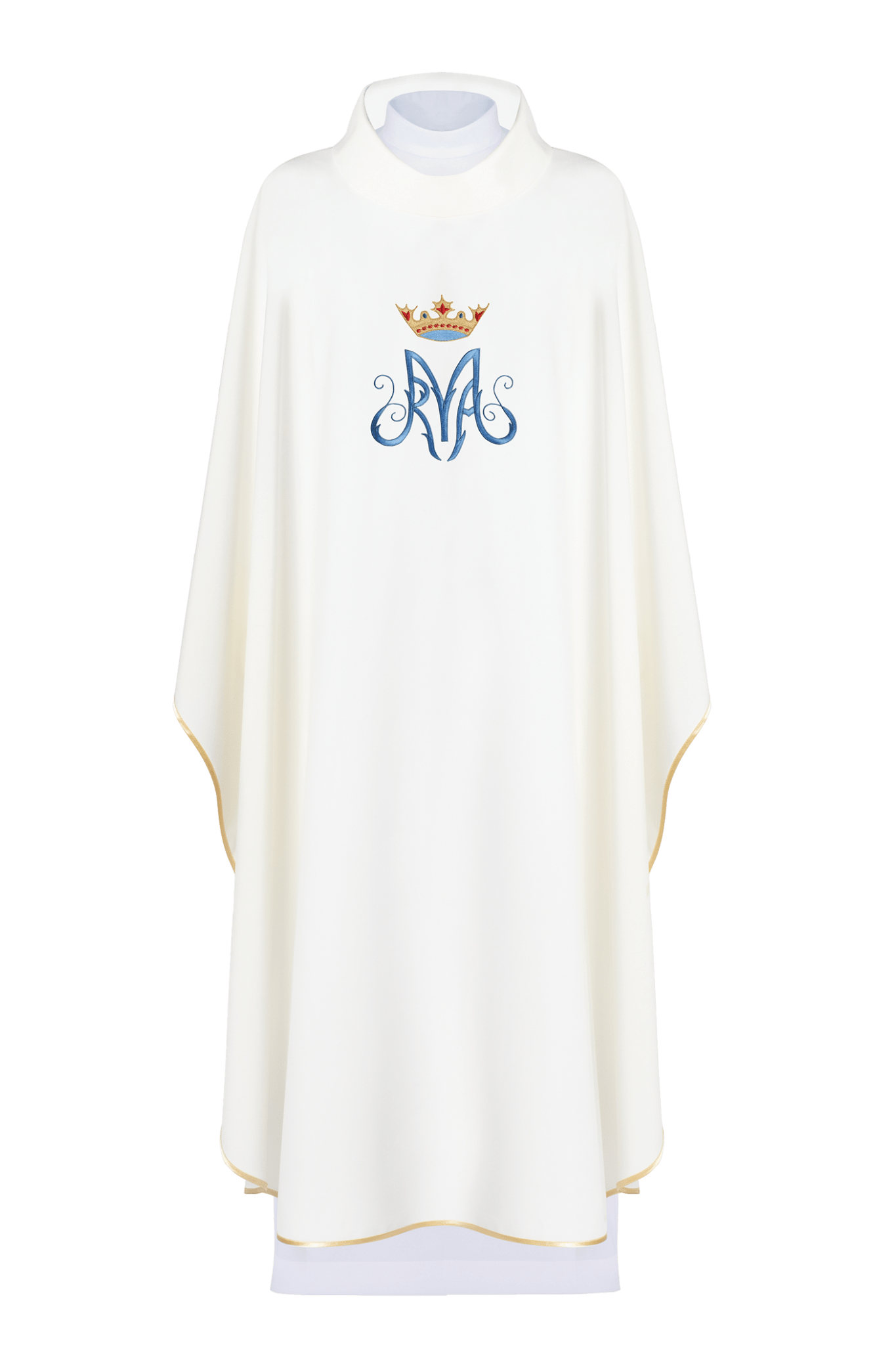 Chasuble liturgique mariale blanche KOR/127/04/12 BIAŁY - CHASUBLES.FR