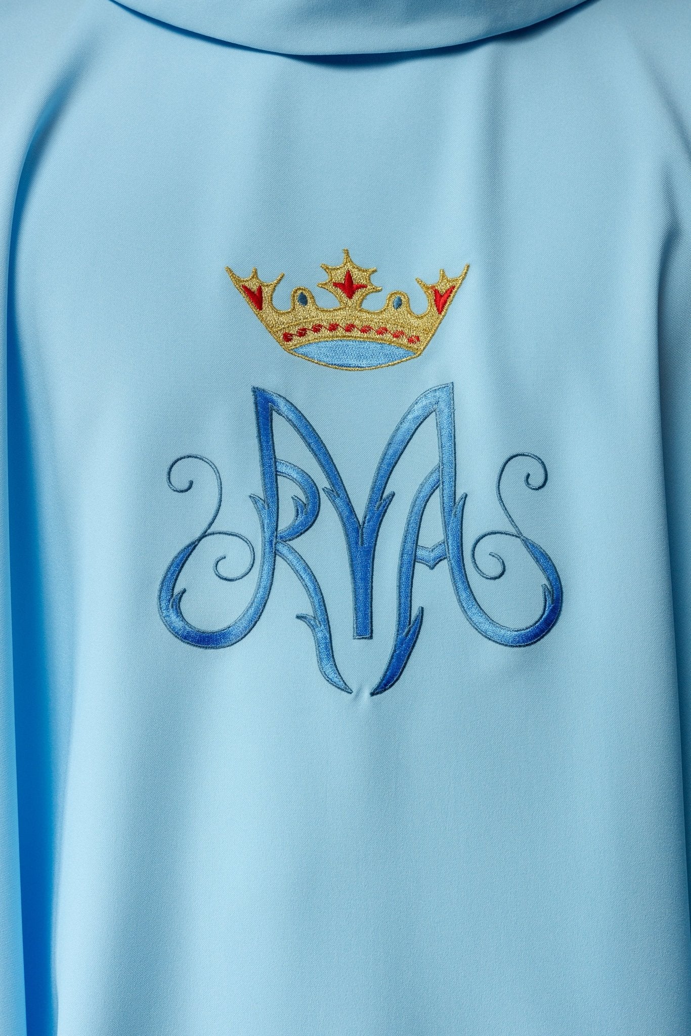 Chasuble liturgique mariale en bleu KOR/127/06/12 NIEBIESKI - CHASUBLES.FR