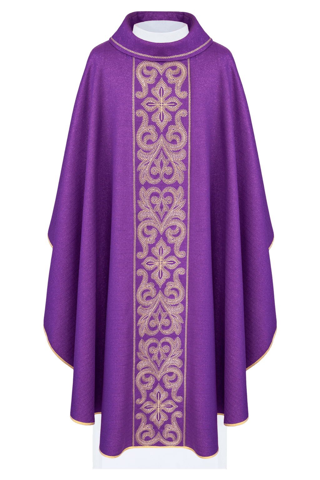 Chasuble richement brodée de croix Pourpre LE/7028/03 - CHASUBLES.FR