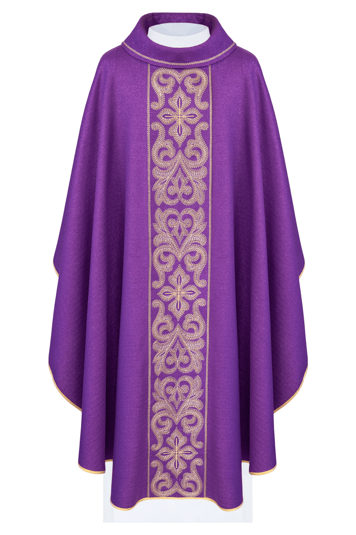 Chasuble richement brodée de croix Pourpre LE/7028/03 - CHASUBLES.FR