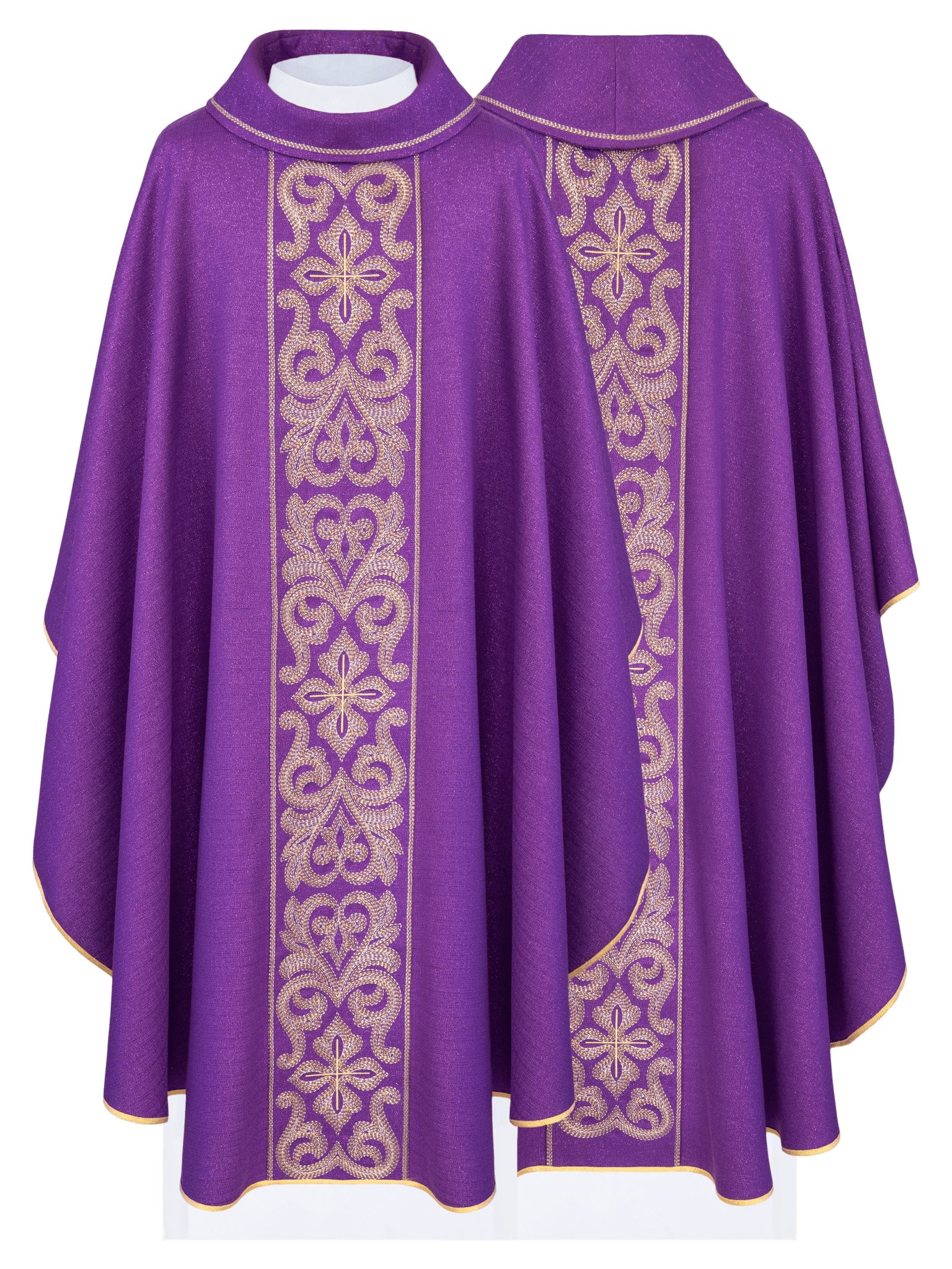 Chasuble richement brodée de croix Pourpre LE/7028/03 - CHASUBLES.FR