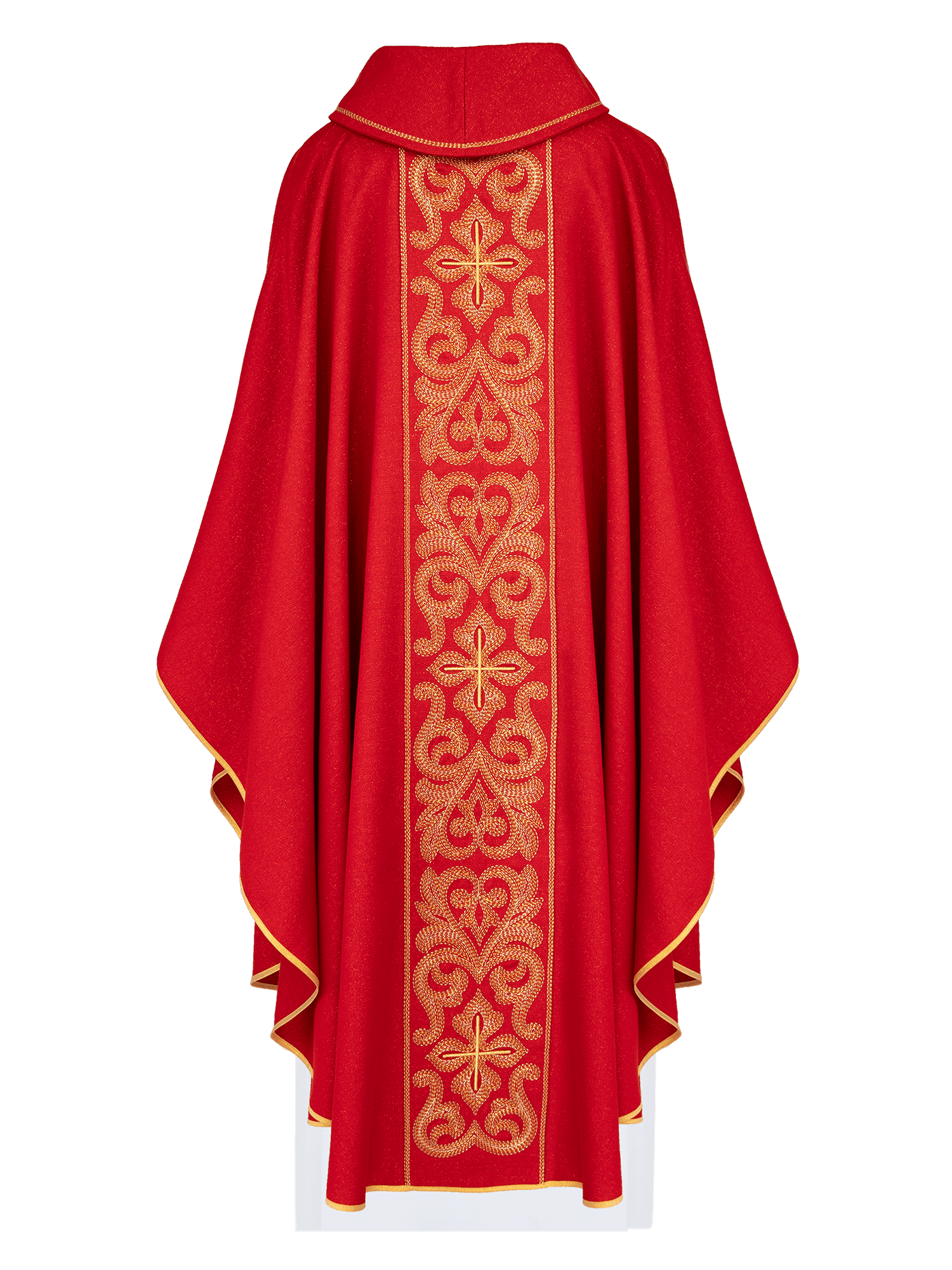 Chasuble richement brodée de croix Rouge LE/7028/02 - CHASUBLES.FR