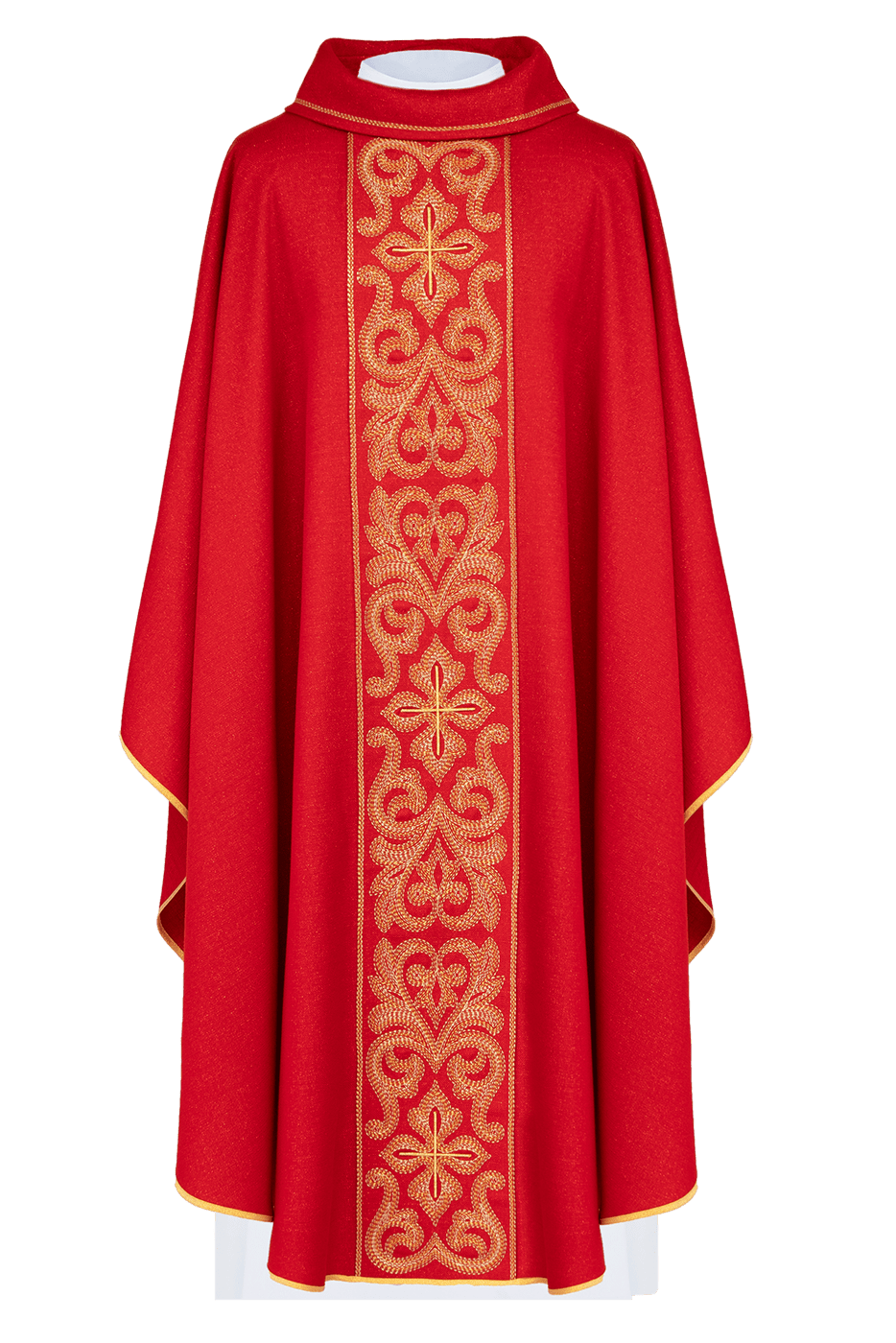 Chasuble richement brodée de croix Rouge LE/7028/02 - CHASUBLES.FR