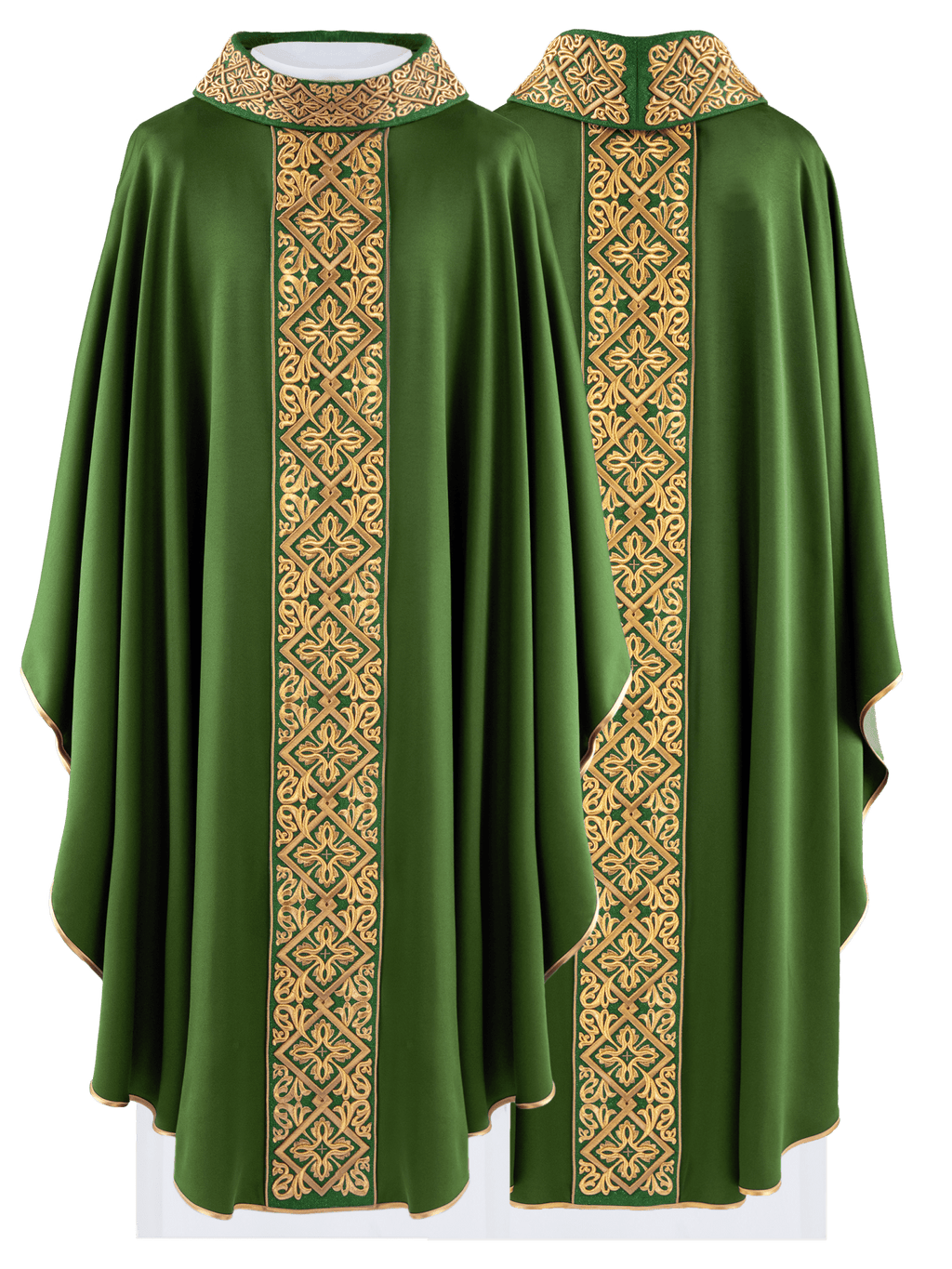 Chasuble richement brodée de motifs floraux et de croix Ver LE/7027/01 - CHASUBLES.FR