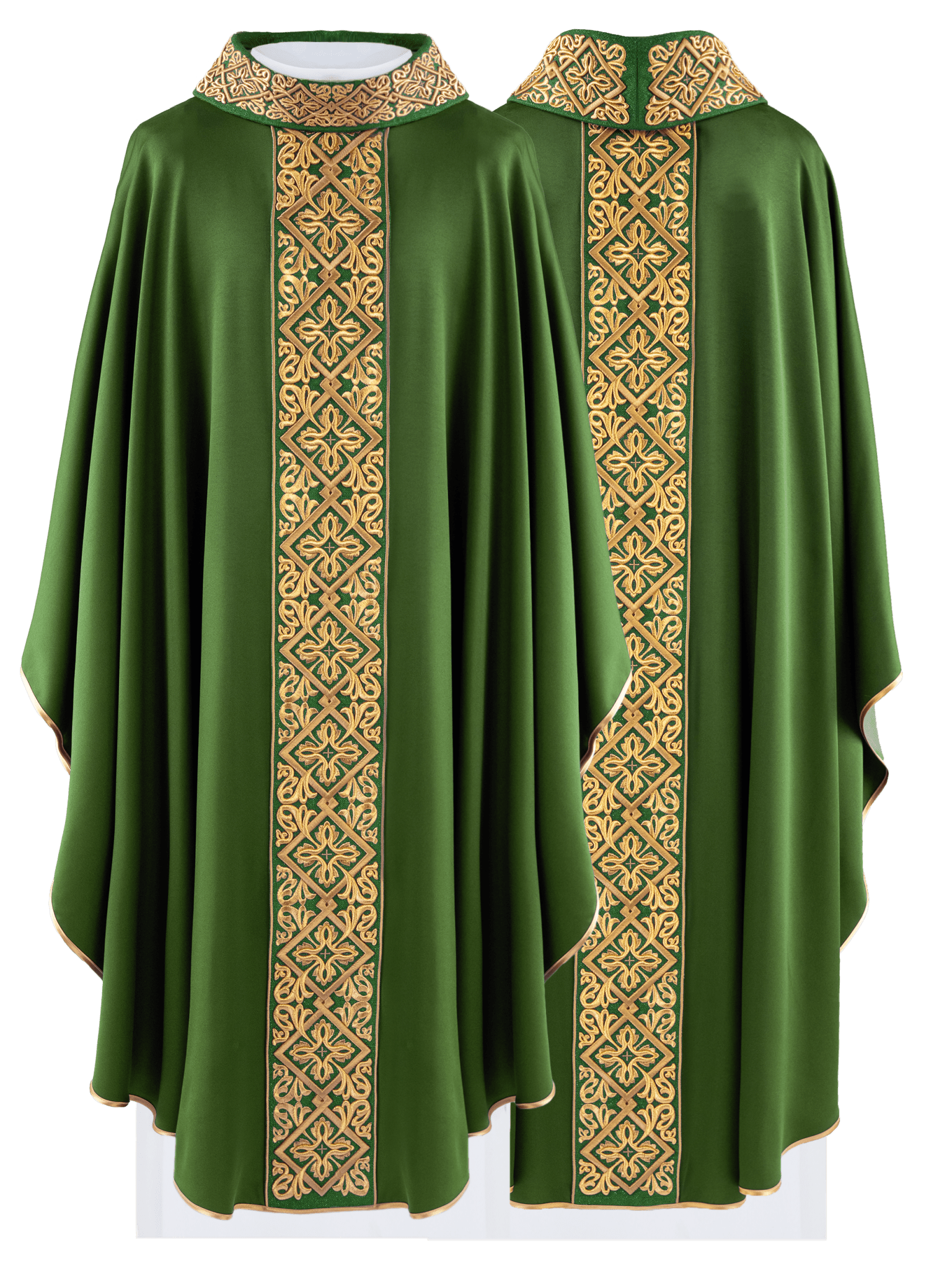 Chasuble richement brodée de motifs floraux et de croix Ver LE/7027/01 - CHASUBLES.FR