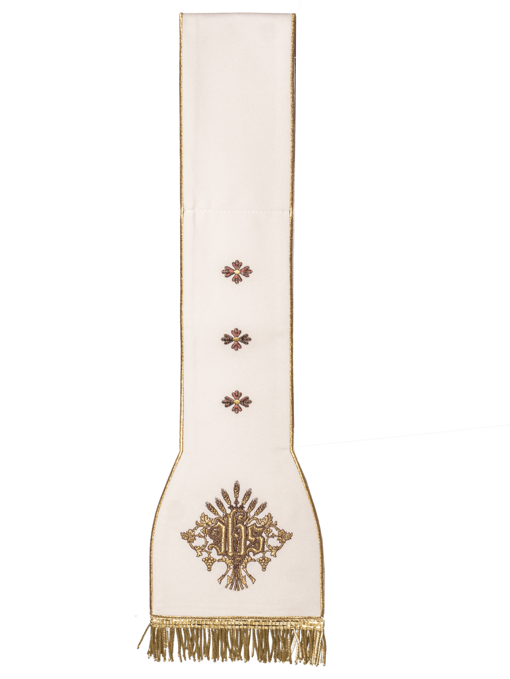 Chasuble romaine brodée d'un motif IHS KOR/200/05/01 ECRU - CHASUBLES.FR