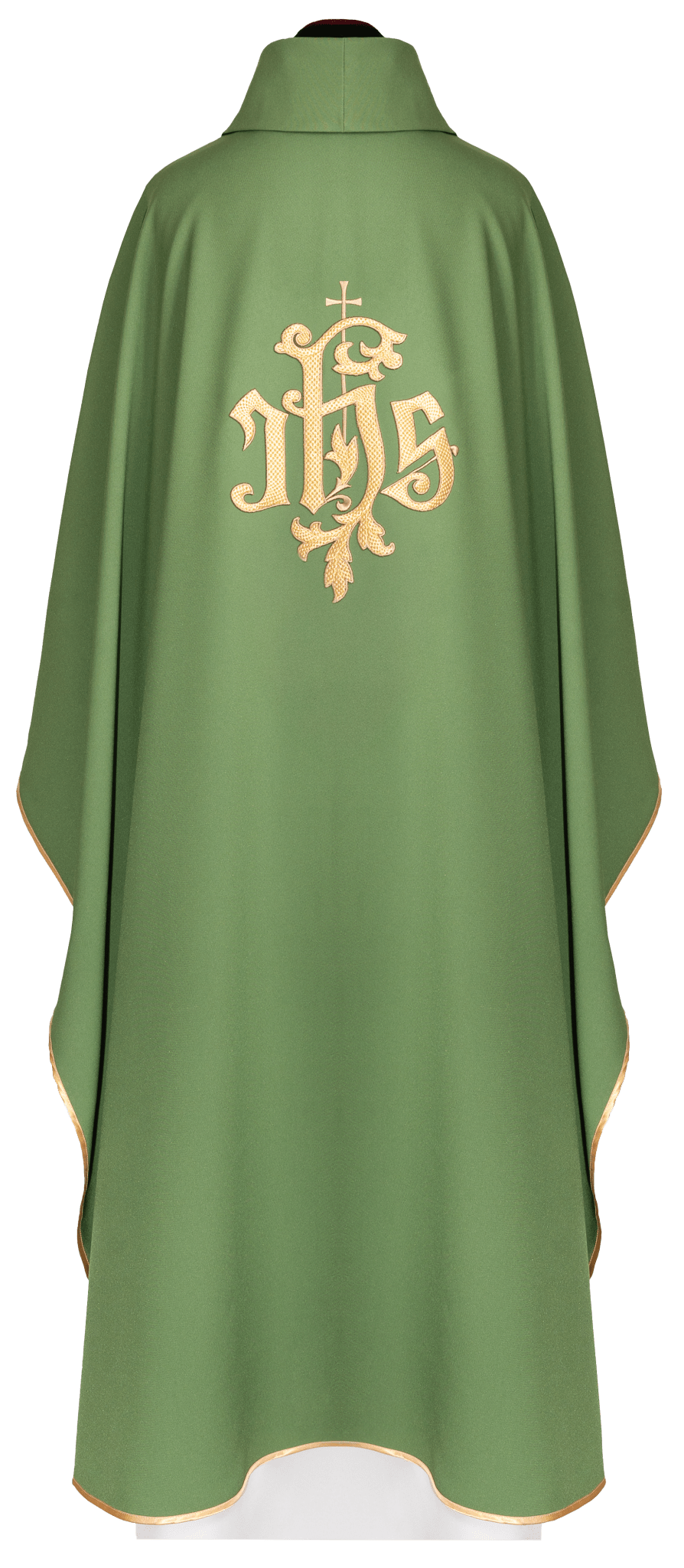 Chasuble vert avec broderie dorée IHS KDT/7047/01/12 - CHASUBLES.FR