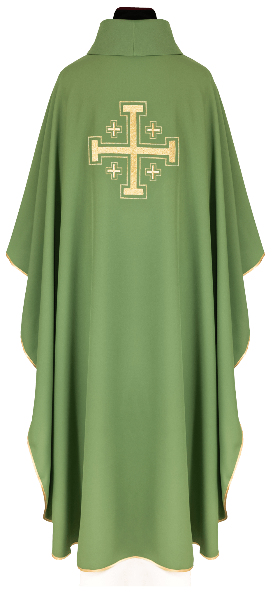 Chasuble verte brodée avec motif de croix KDT/7146/01/12 - CHASUBLES.FR