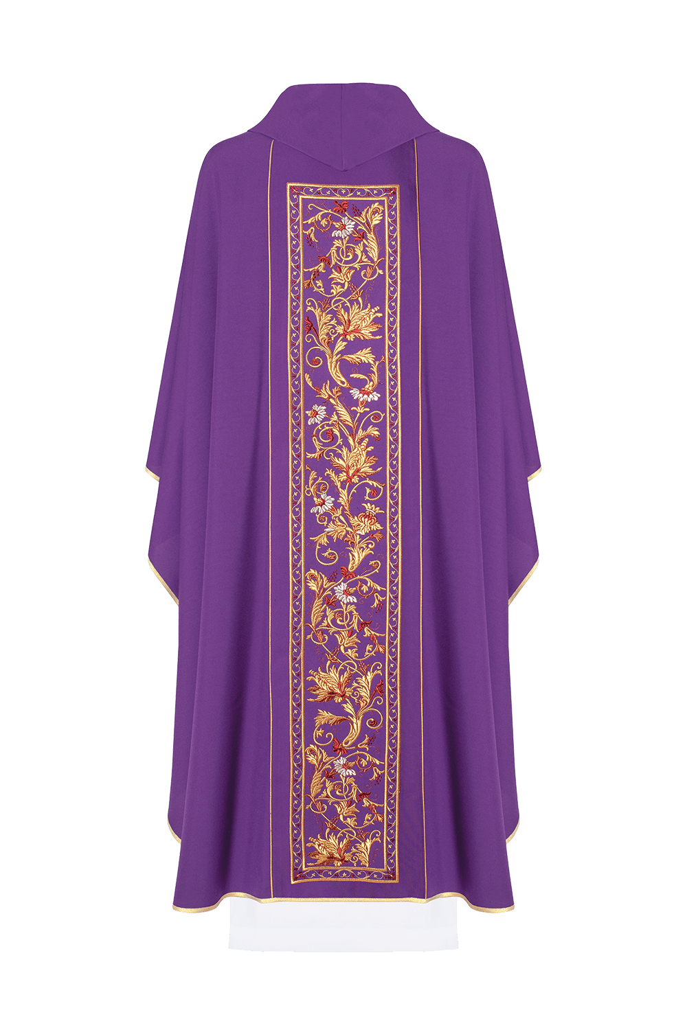 Chasuble violette avec broderie IHS KOR/056/03/01 FIOLET - CHASUBLES.FR