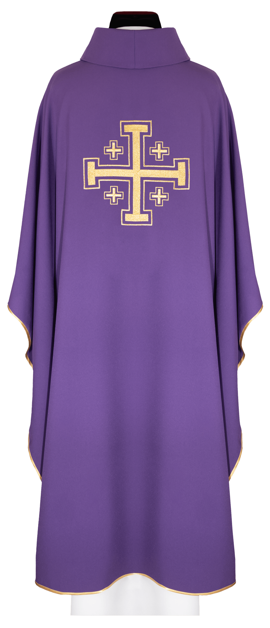 Chasuble violette brodée avec motif de croix KDT/7146/03/12 - CHASUBLES.FR
