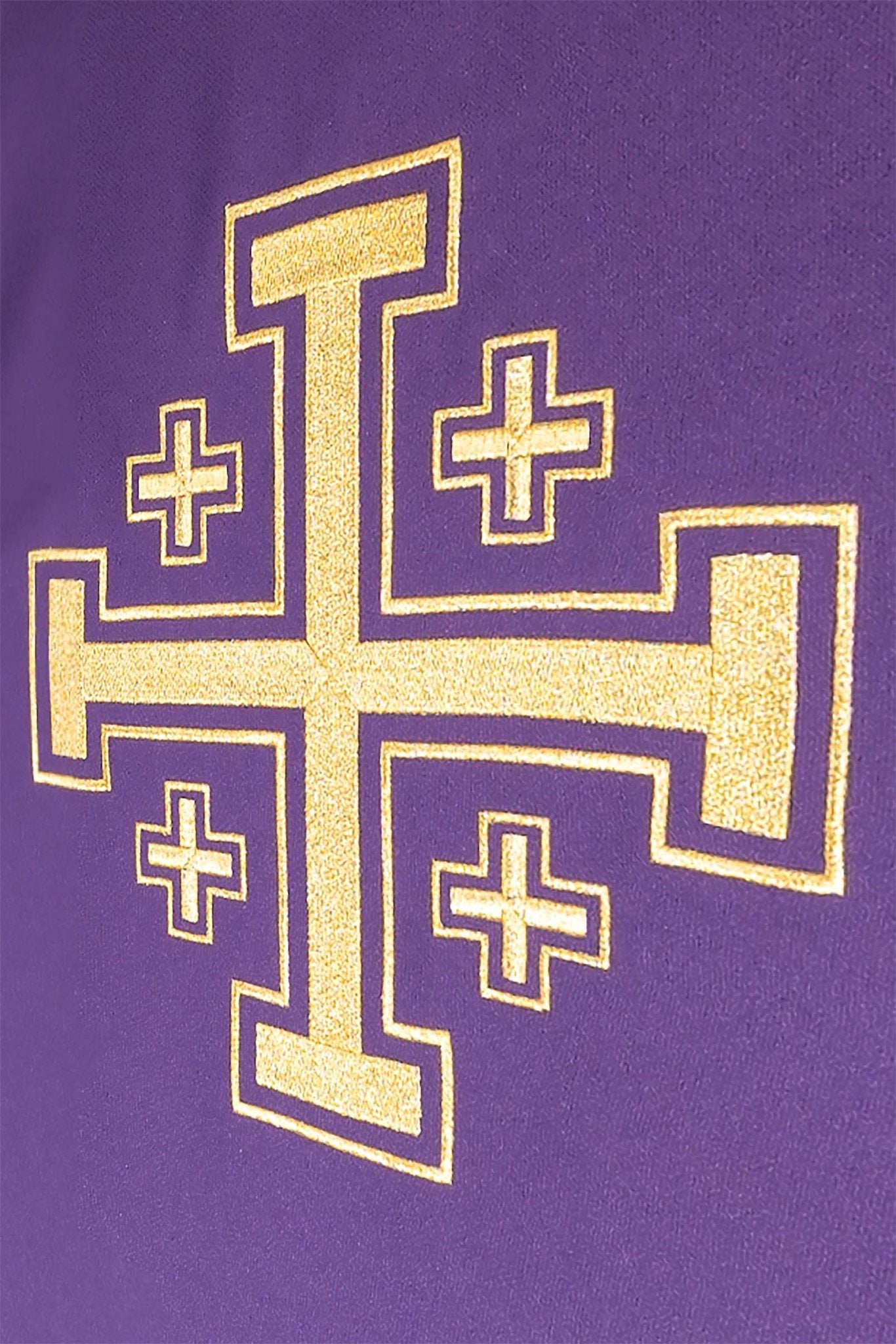 Chasuble violette brodée avec motif de croix KDT/7146/03/12 - CHASUBLES.FR
