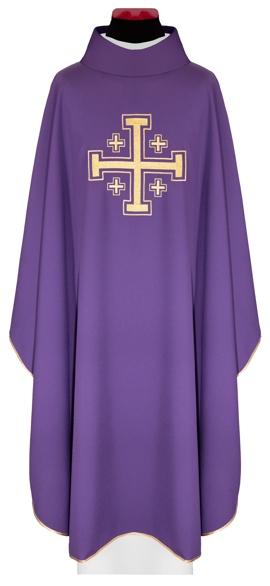Chasuble violette brodée avec motif de croix KDT/7146/03/12 - CHASUBLES.FR