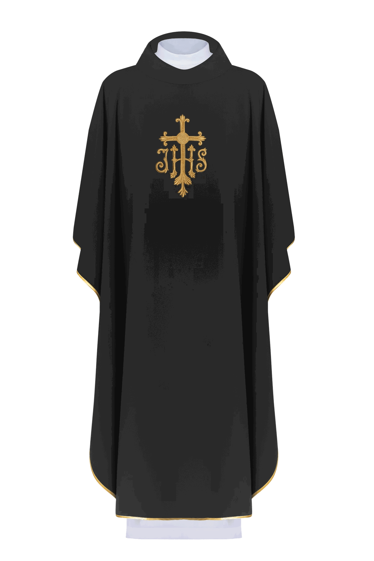 Chasuble noire avec symbole JHS convexe