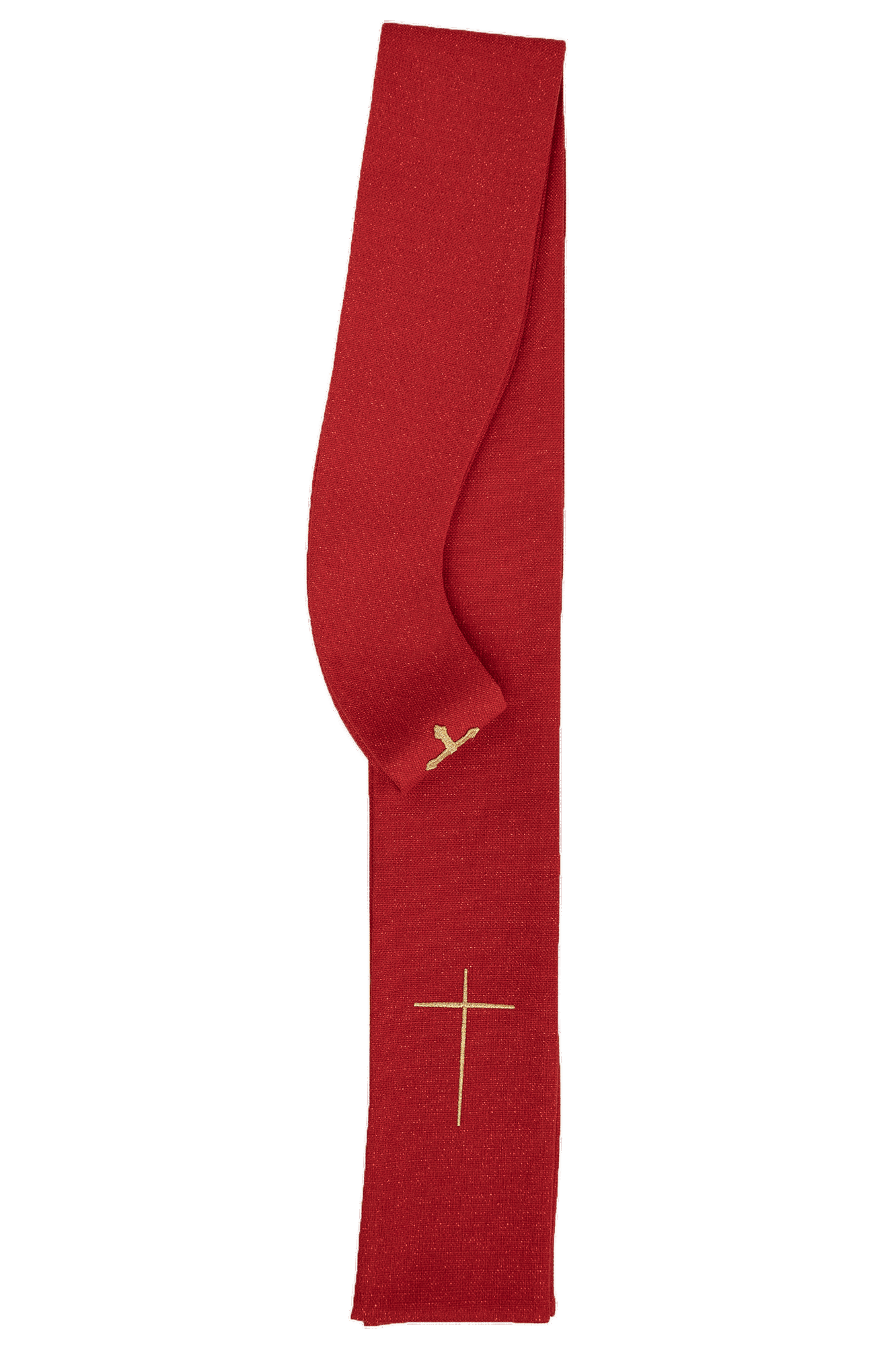 Chasuble rouge richement brodée en papier glacé