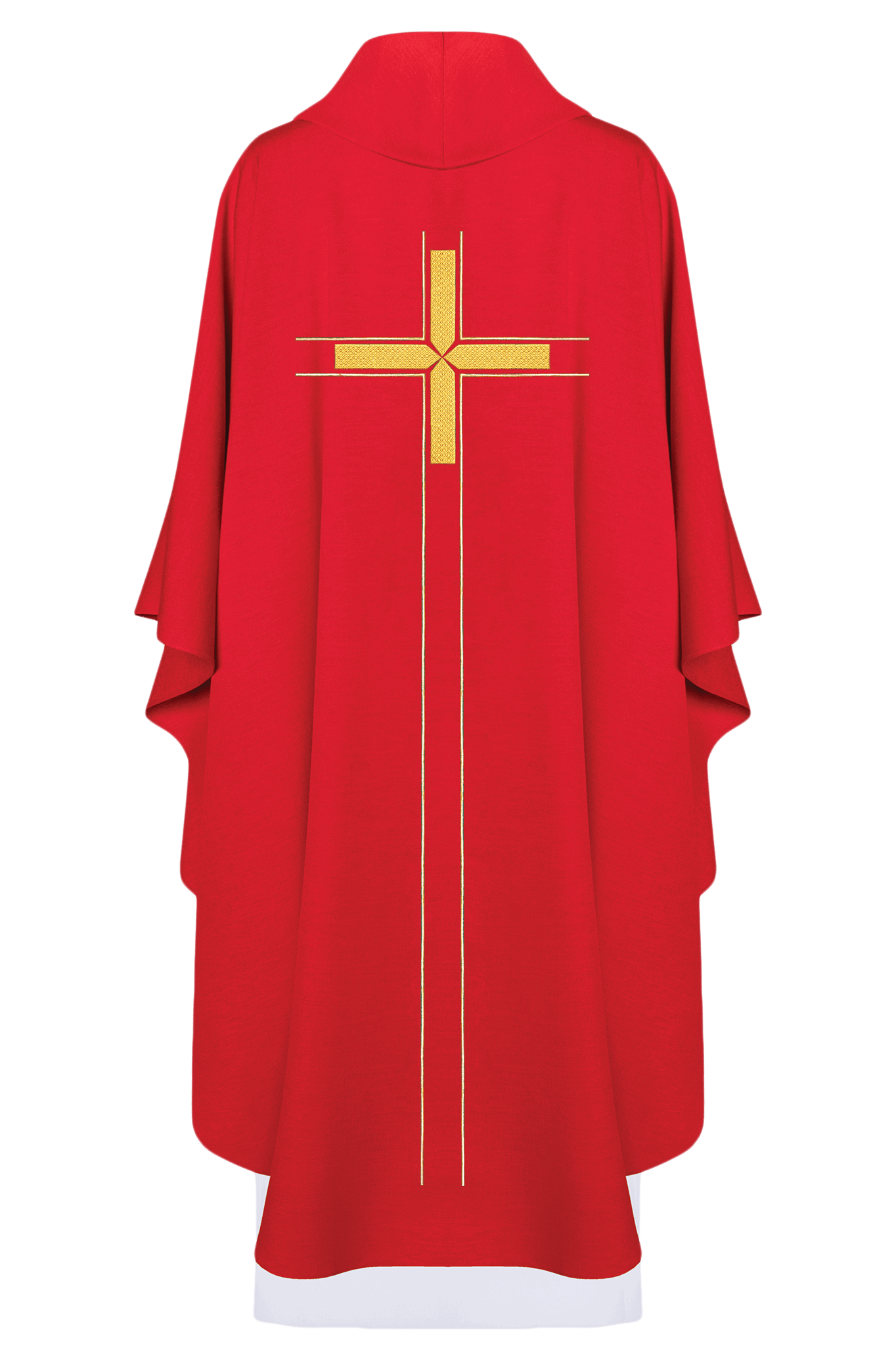 Chasuble rouge brodée au design minimaliste