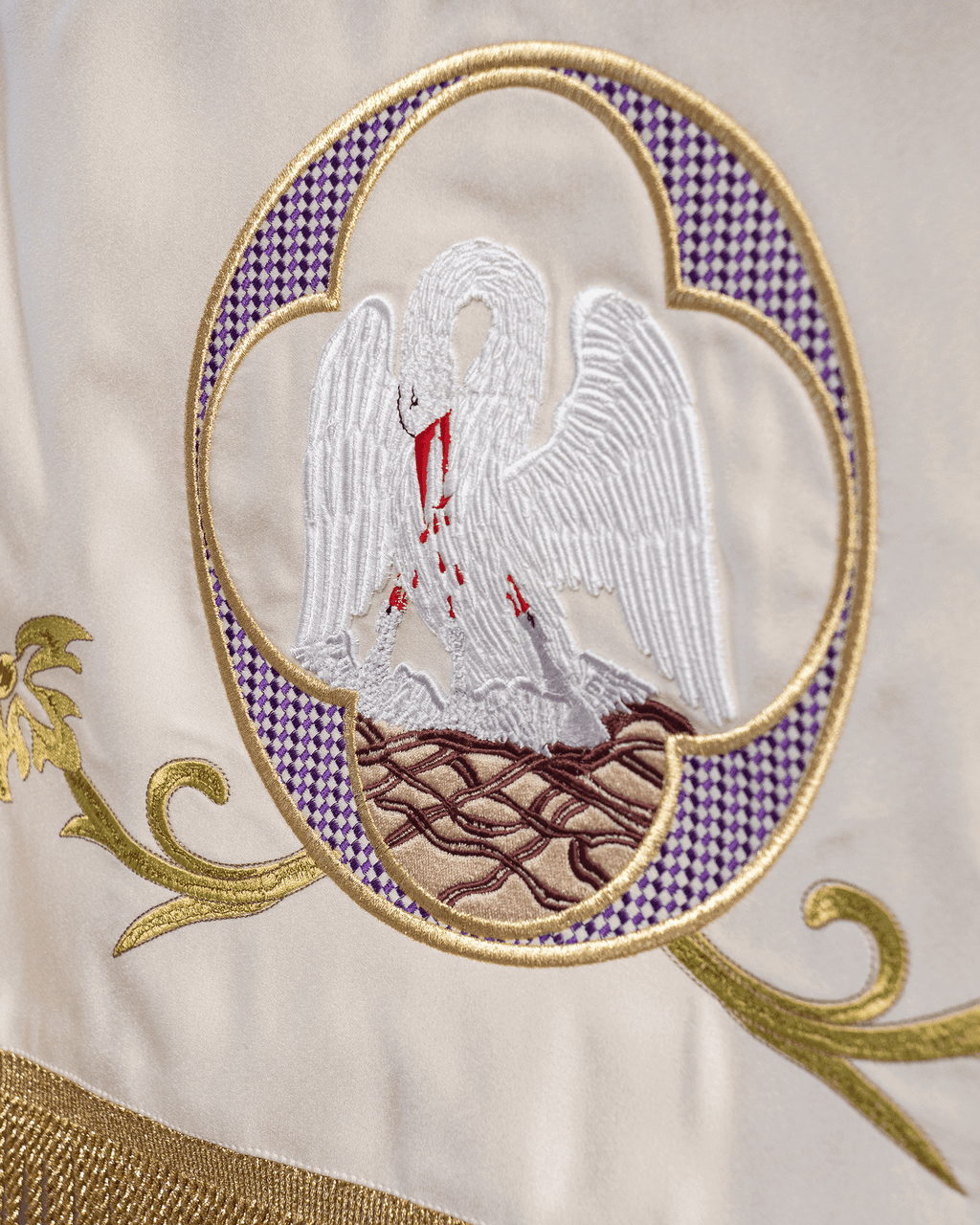 Dais de procession avec motif floral KBA/006 130*160 - CHASUBLES.FR