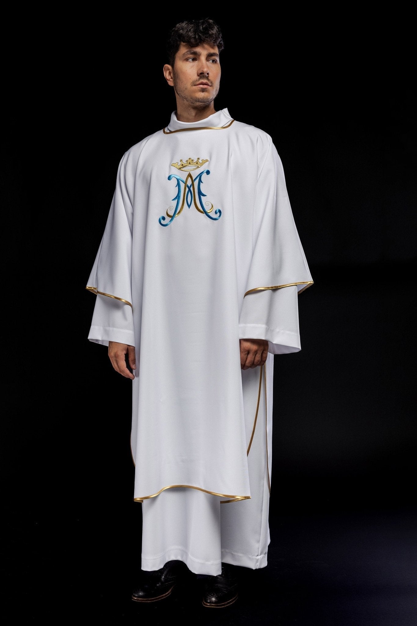 Dalmatiques avec broderie mariale KDL/090/04/12/D - CHASUBLES.FR