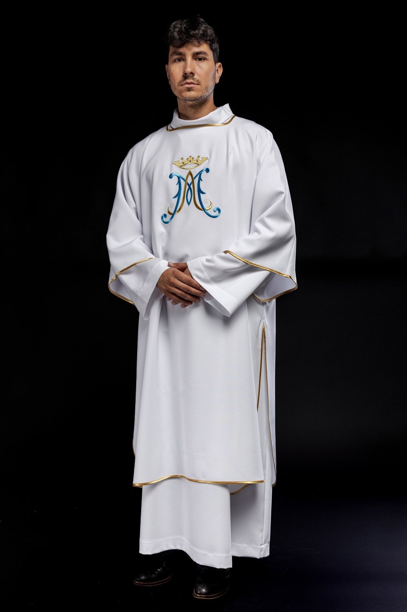 Dalmatiques avec broderie mariale KDL/090/04/12/D - CHASUBLES.FR