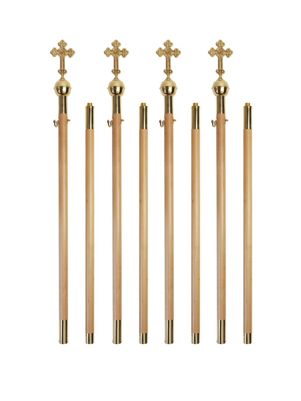 Hampe pour dais de procession en bois clair