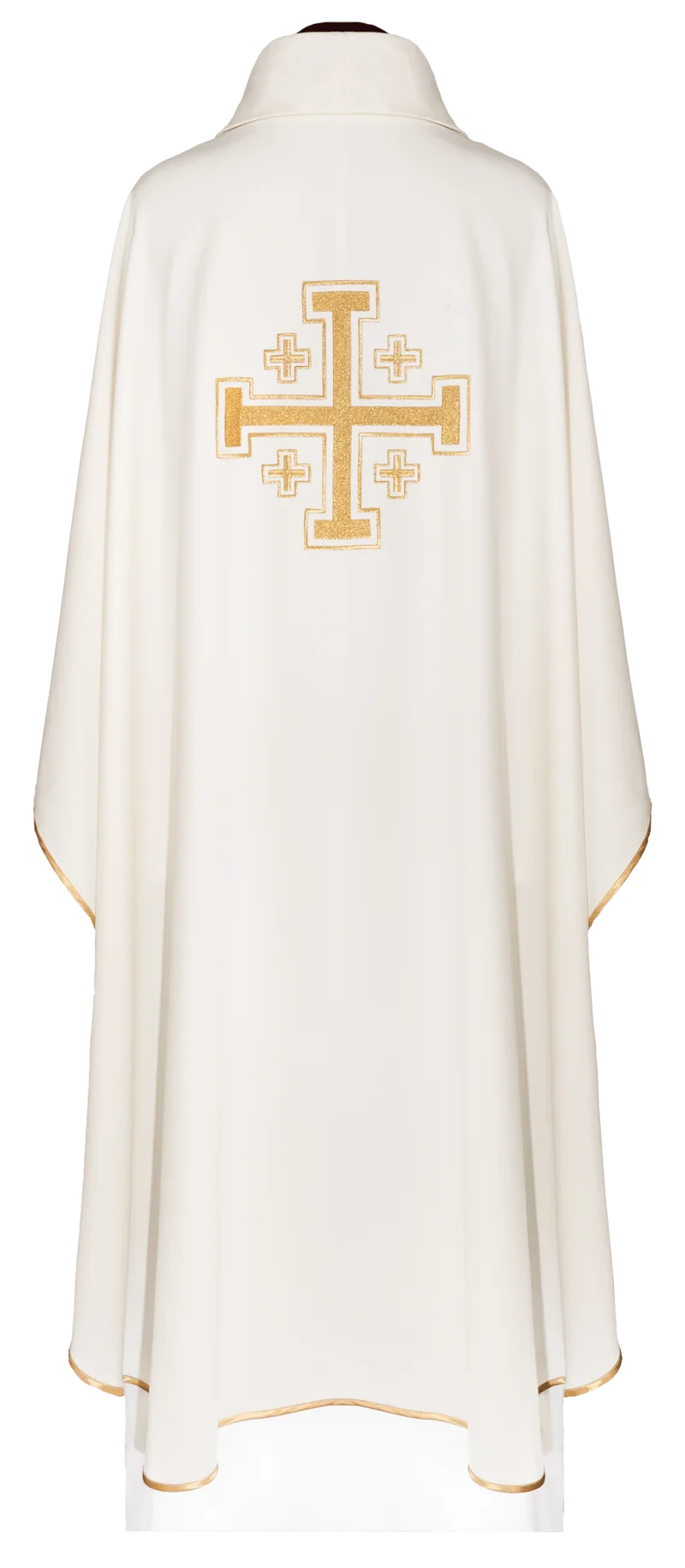 Chasuble écru brodée avec motif de croix