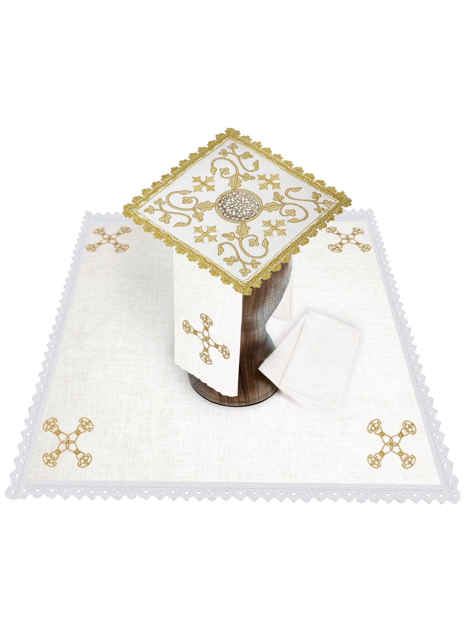 Ensemble de Linge d'autel avec le symbole de la croix HA/5010 - CHASUBLES.FR