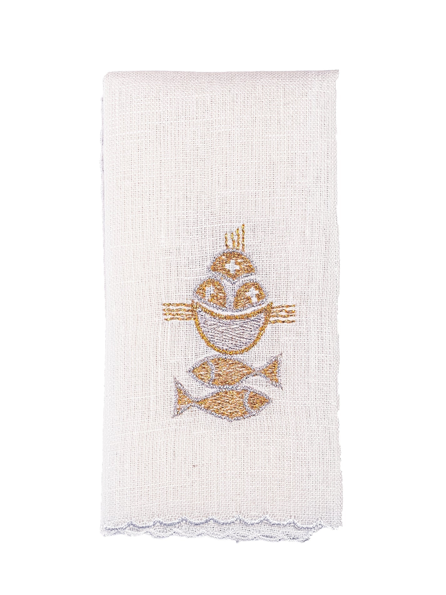 Ensemble de Linge d'autel en lin avec le motif brodé PAX KKL/018 - CHASUBLES.FR