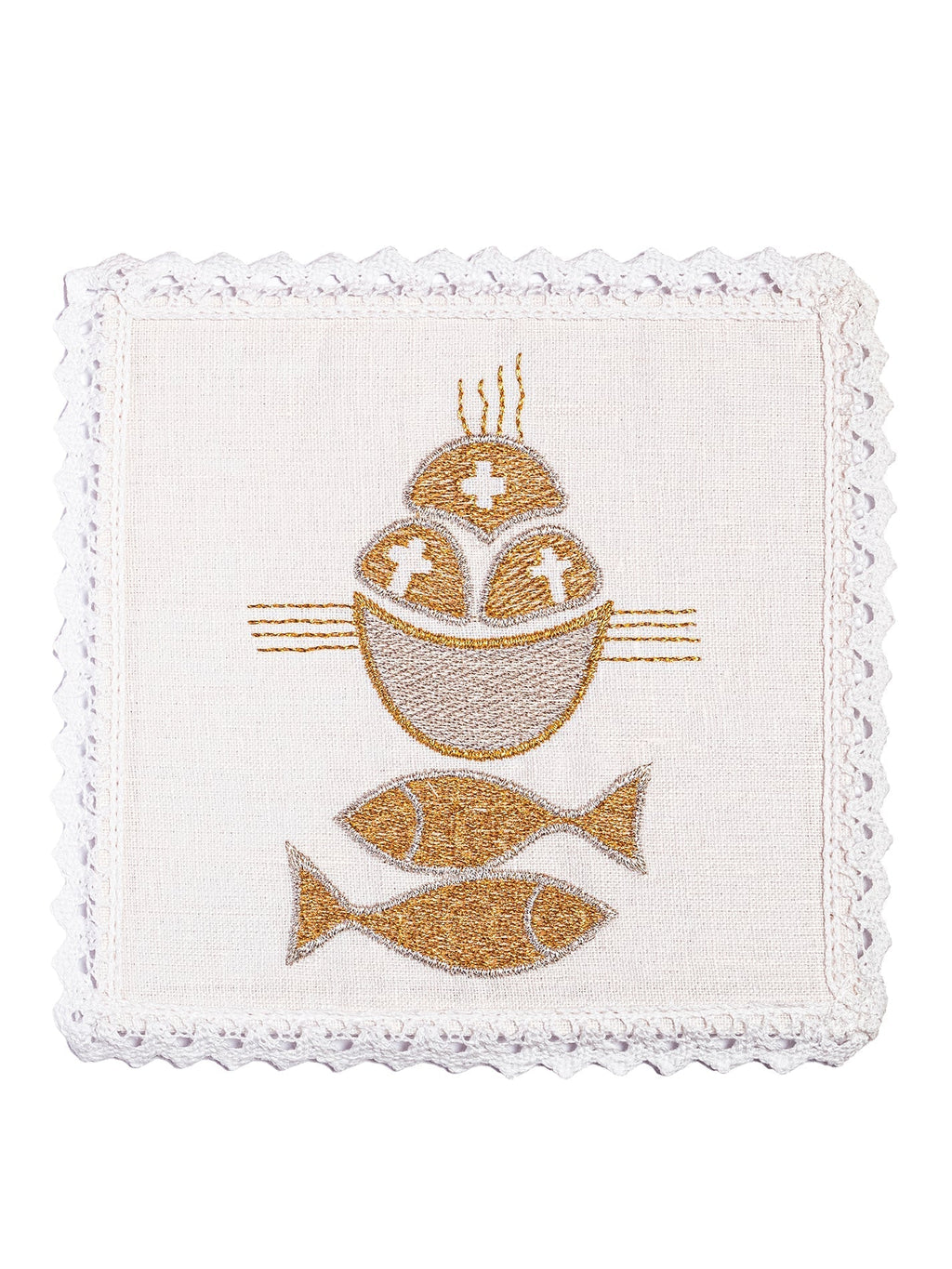 Ensemble de Linge d'autel en lin avec le motif brodé PAX KKL/018 - CHASUBLES.FR