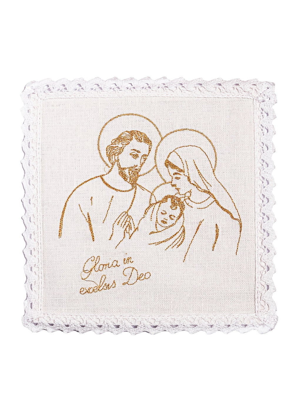 Ensemble de Linge d'autel en lin avec le motif des poissons KKL/118 - CHASUBLES.FR
