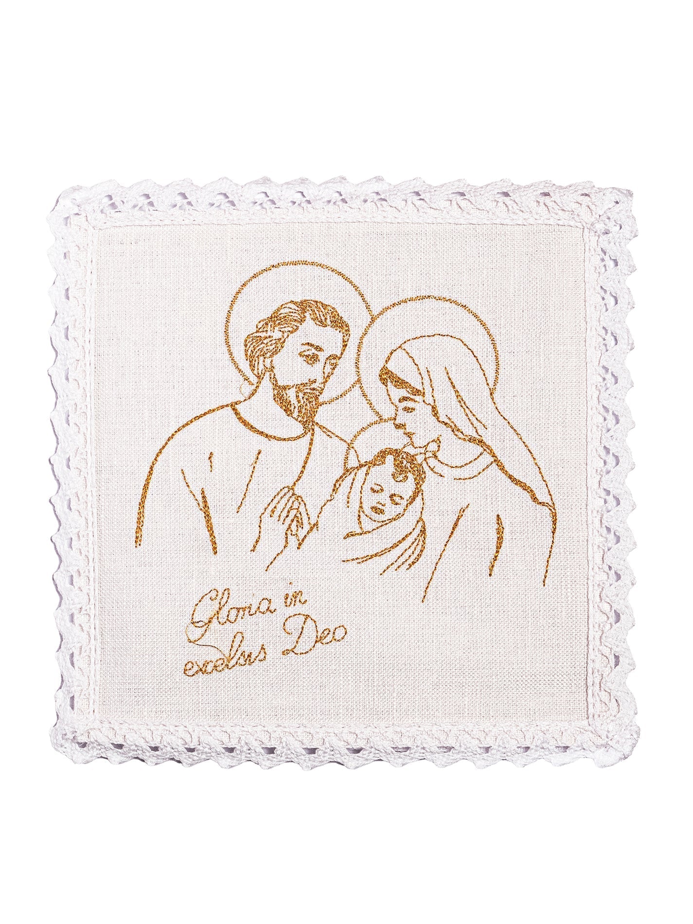 Ensemble de Linge d'autel en lin avec le motif des poissons KKL/118 - CHASUBLES.FR