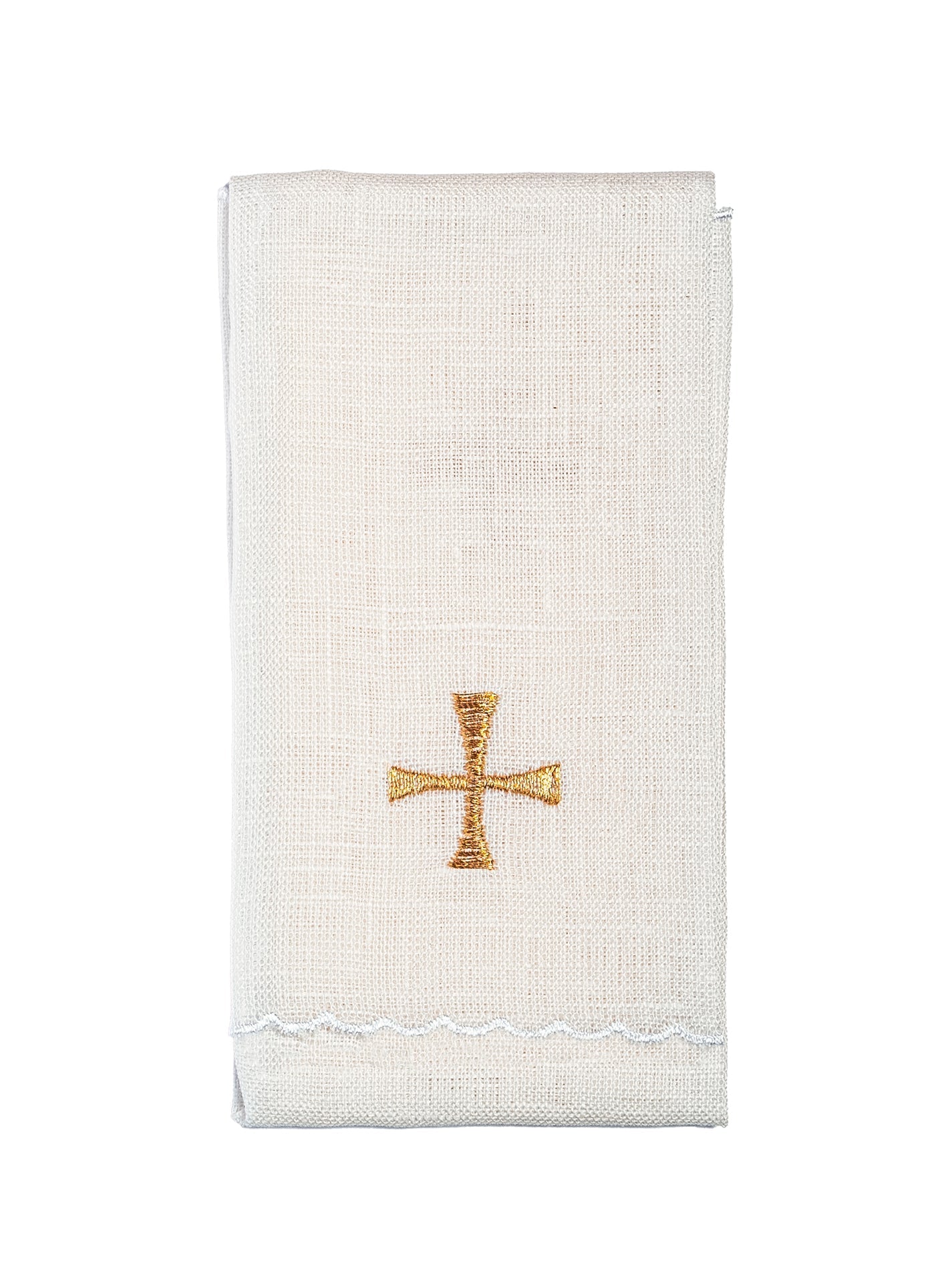 Ensemble de Linge d'autel en lin avec le motif des poissons KKL/118 - CHASUBLES.FR