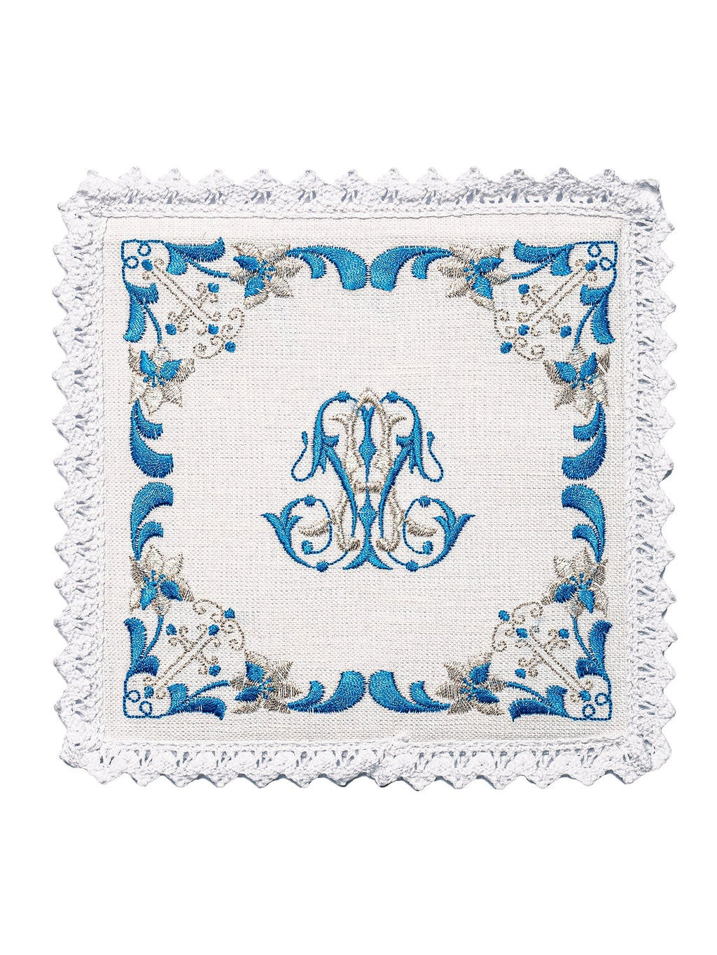 Ensemble de Linge d'autel en lin avec une broderie mariale dorée KKL/092 - CHASUBLES.FR
