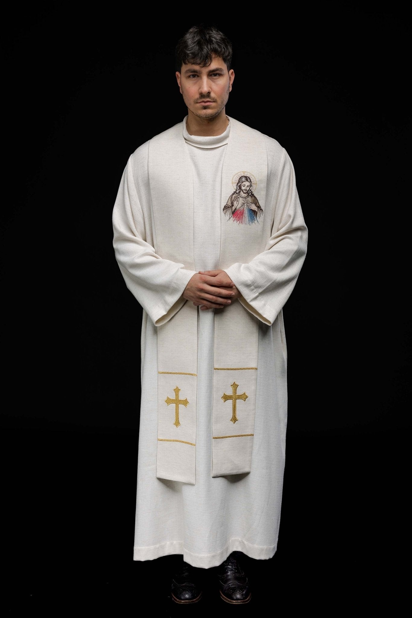 Etole brodée à l'effigie de Jésus Miséricordieux KSW2/010/05/49 - CHASUBLES.FR
