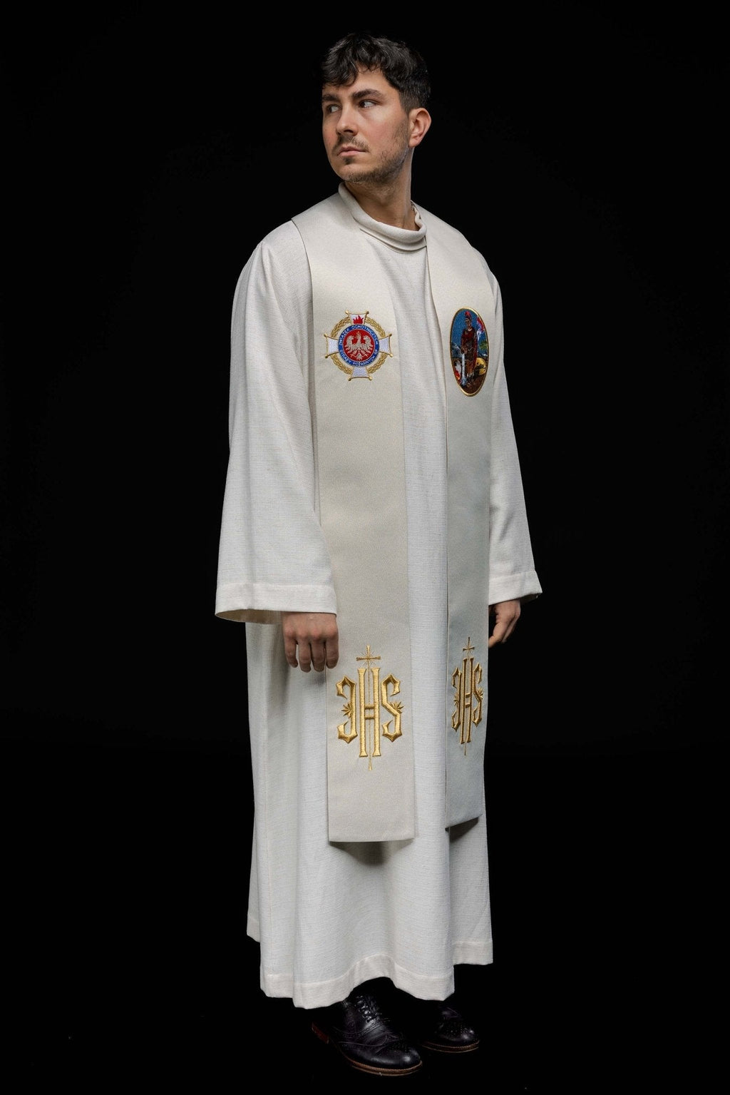 Étole brodée à l'effigie de Saint Florian KSW2/007/05/54 - CHASUBLES.FR