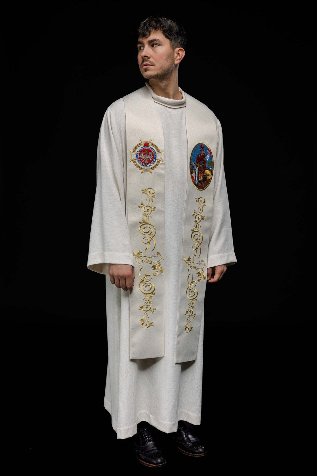 Étole brodée à l'effigie de Saint Florian KSW2/008/05/54 - CHASUBLES.FR