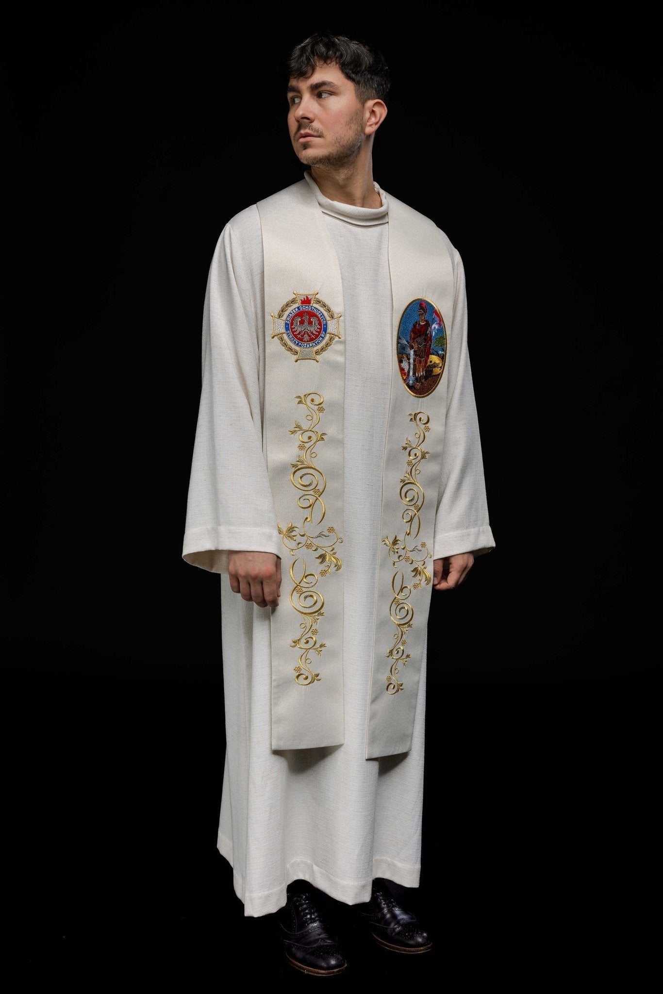 Étole brodée à l'effigie de Saint Florian KSW2/008/05/54 - CHASUBLES.FR