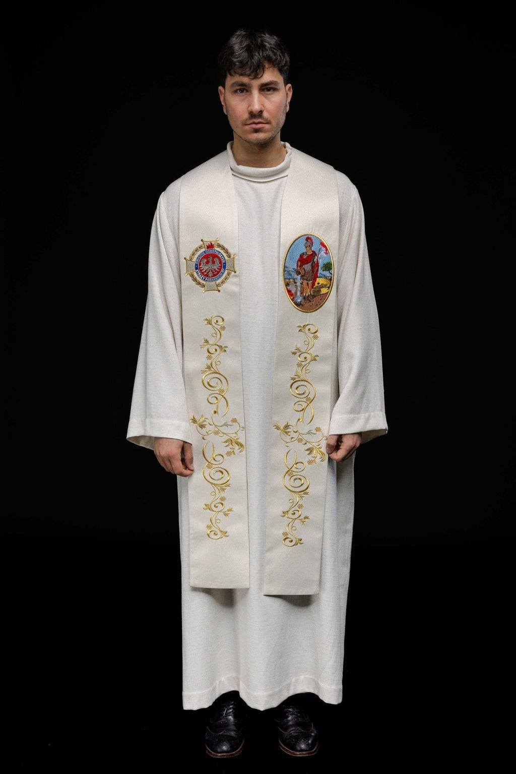 Étole brodée à l'effigie de Saint Florian KSW2/008/05/54 - CHASUBLES.FR
