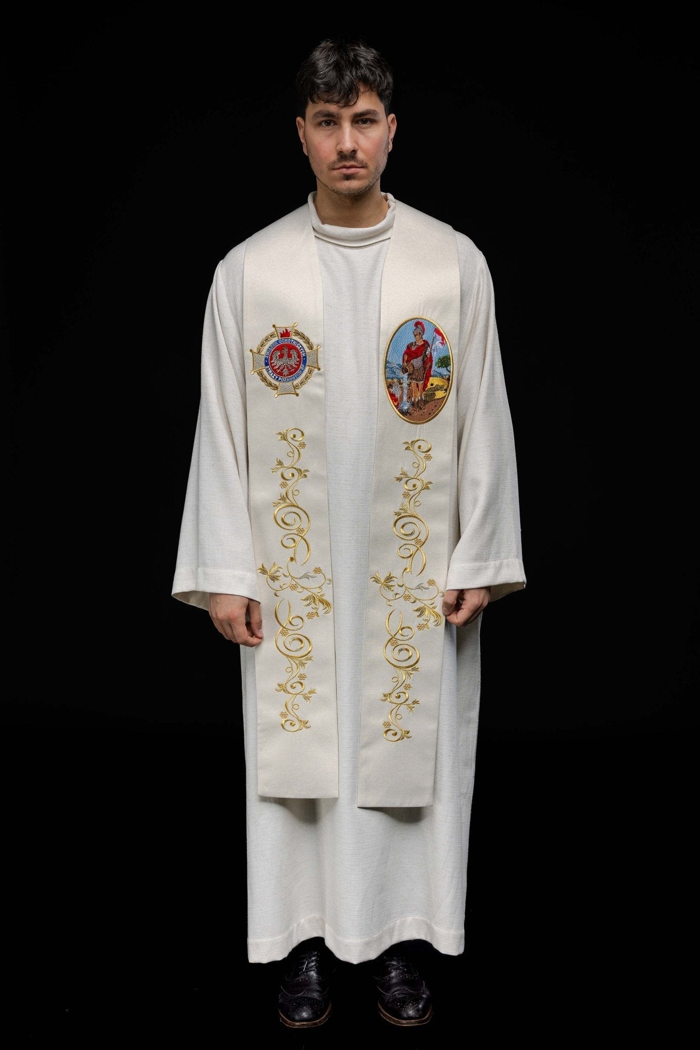 Étole brodée à l'effigie de Saint Florian KSW2/008/05/54 - CHASUBLES.FR