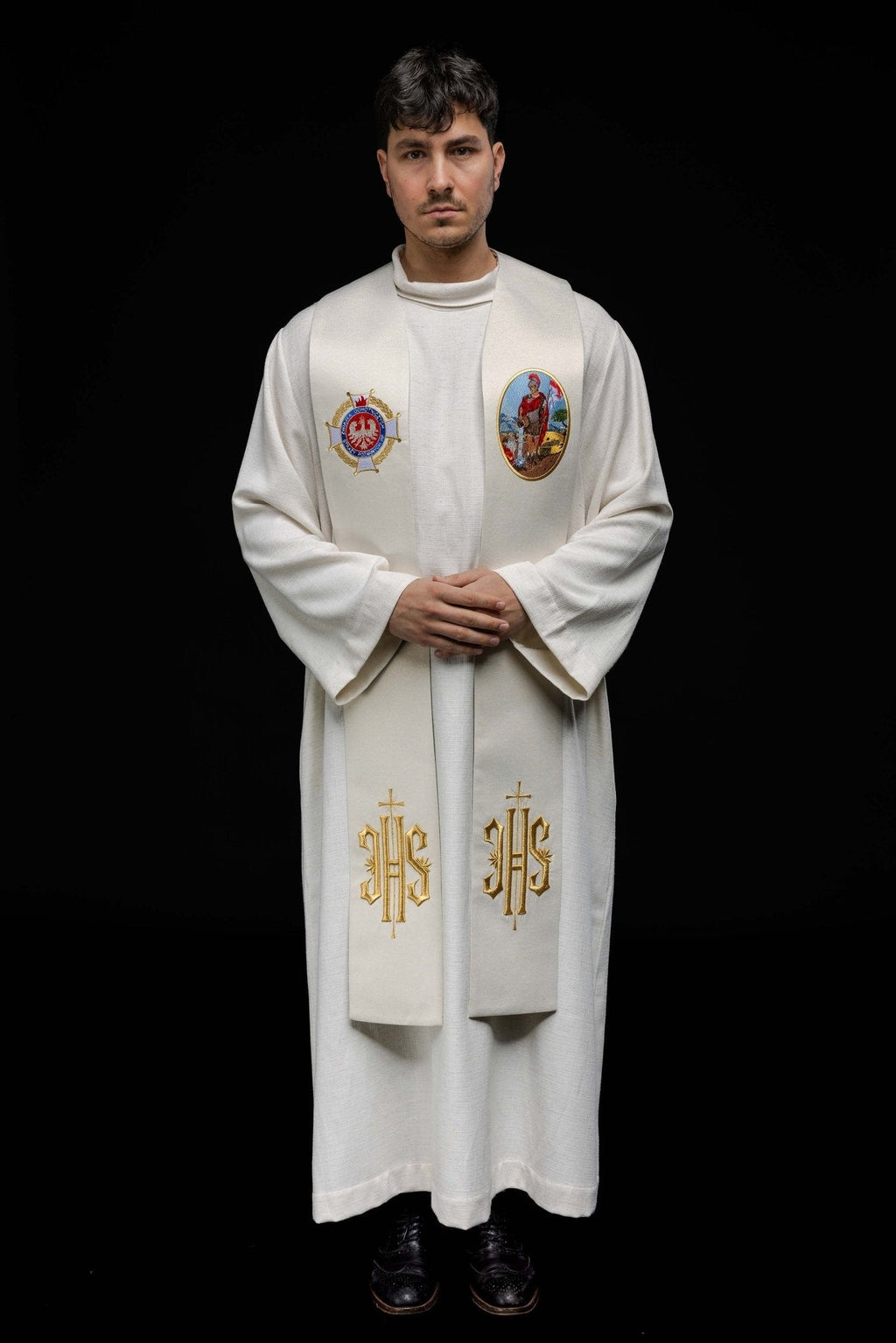 Étole brodée à l'effigie de Saint Florian KSW2/007/05/54 - CHASUBLES.FR
