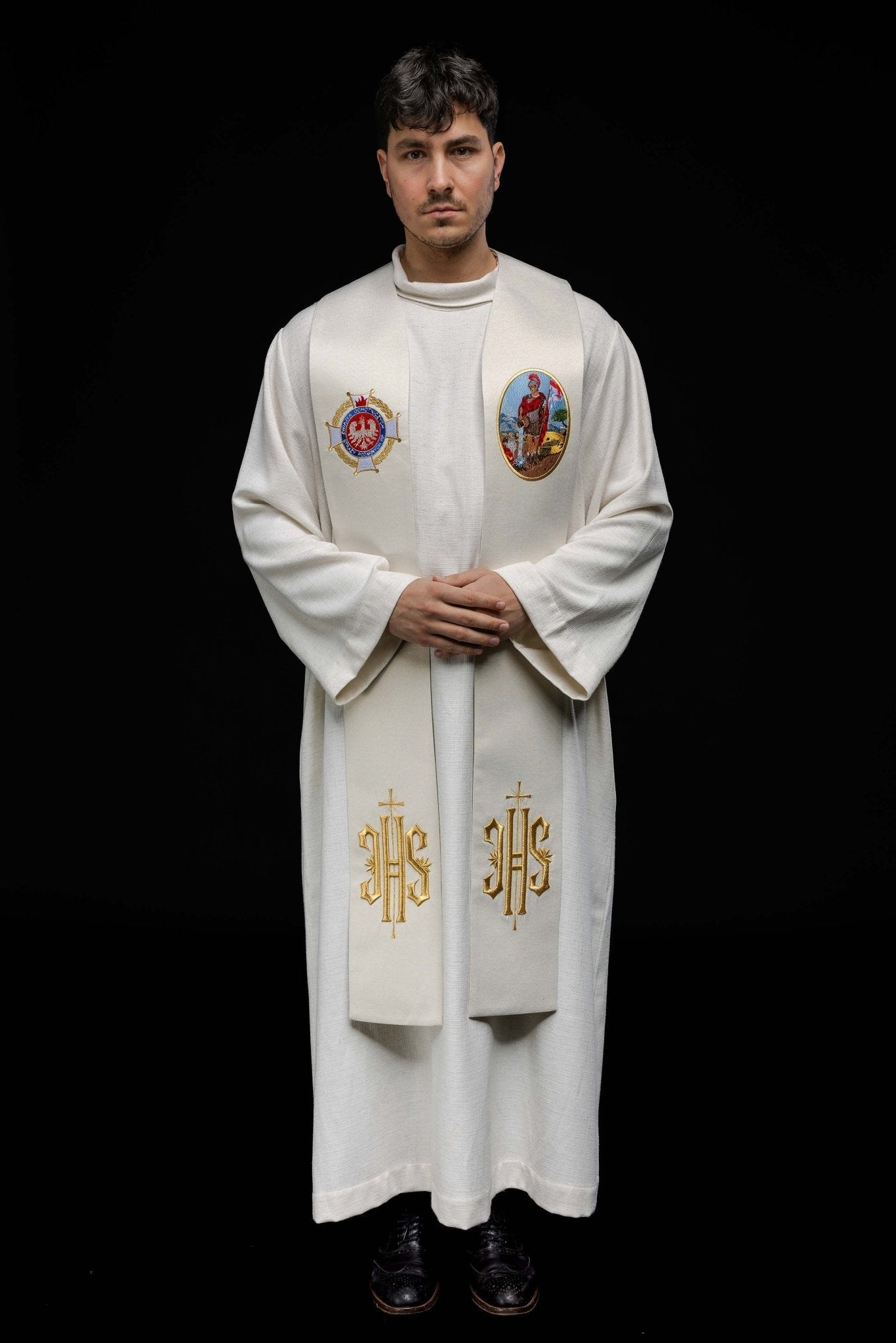 Étole brodée à l'effigie de Saint Florian KSW2/007/05/54 - CHASUBLES.FR