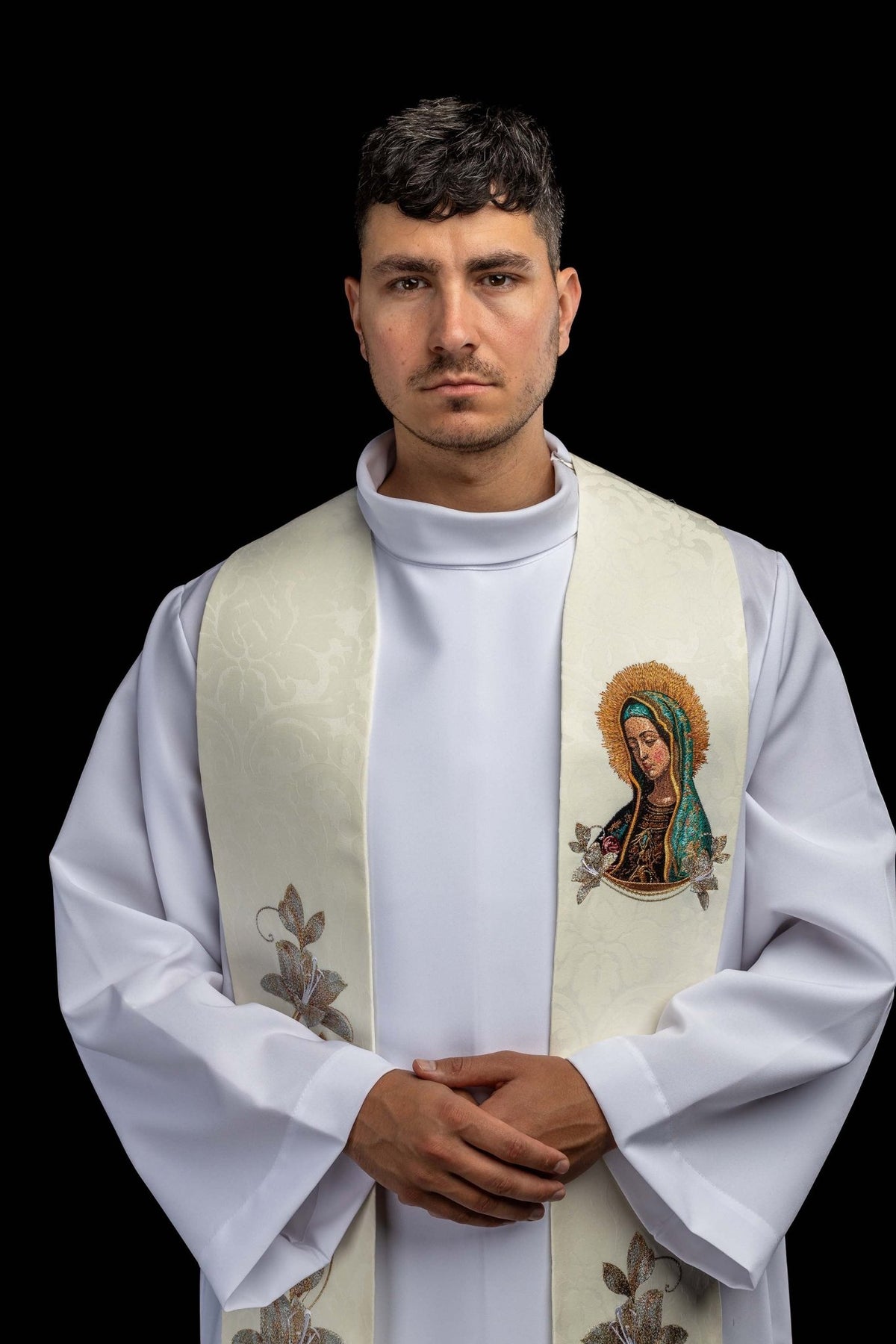 Étole brodée avec l’image de Notre-Dame de Guadalupe KSW2/004/05/81 - CHASUBLES.FR