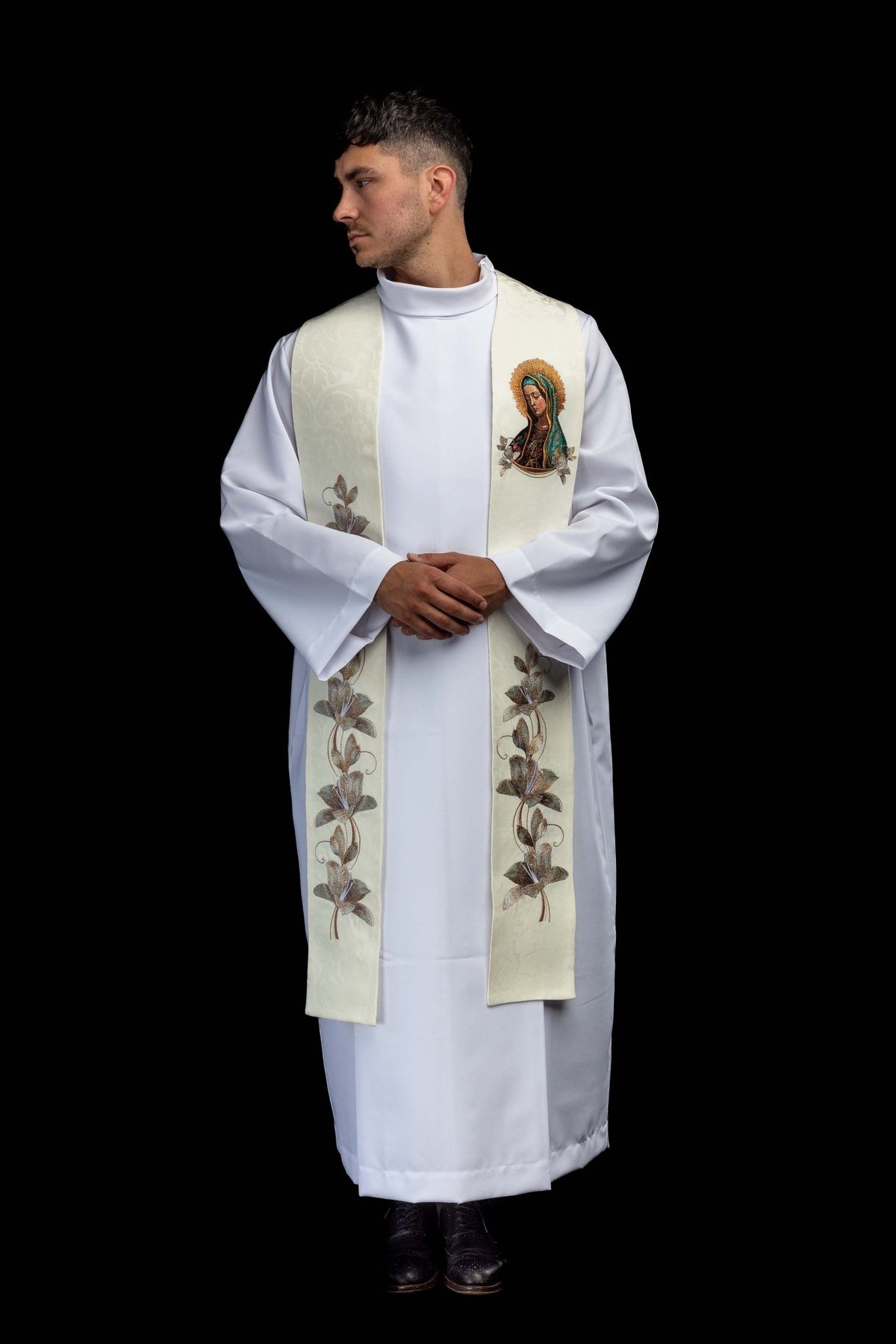Étole brodée avec l’image de Notre-Dame de Guadalupe KSW2/004/05/81 - CHASUBLES.FR