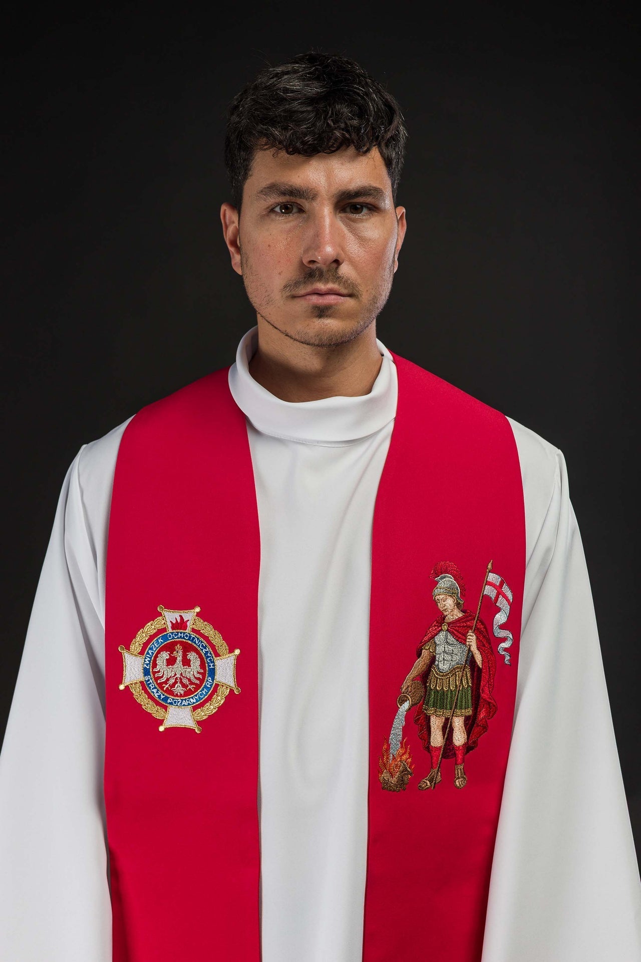 Étole brodée avec l'image de Saint Florian KSW2/007/02/01 - CHASUBLES.FR