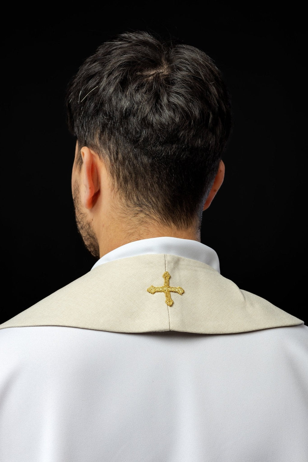 Étole brodée de croix écrues S - 2068 - 05 - 70 - CHASUBLES.FR