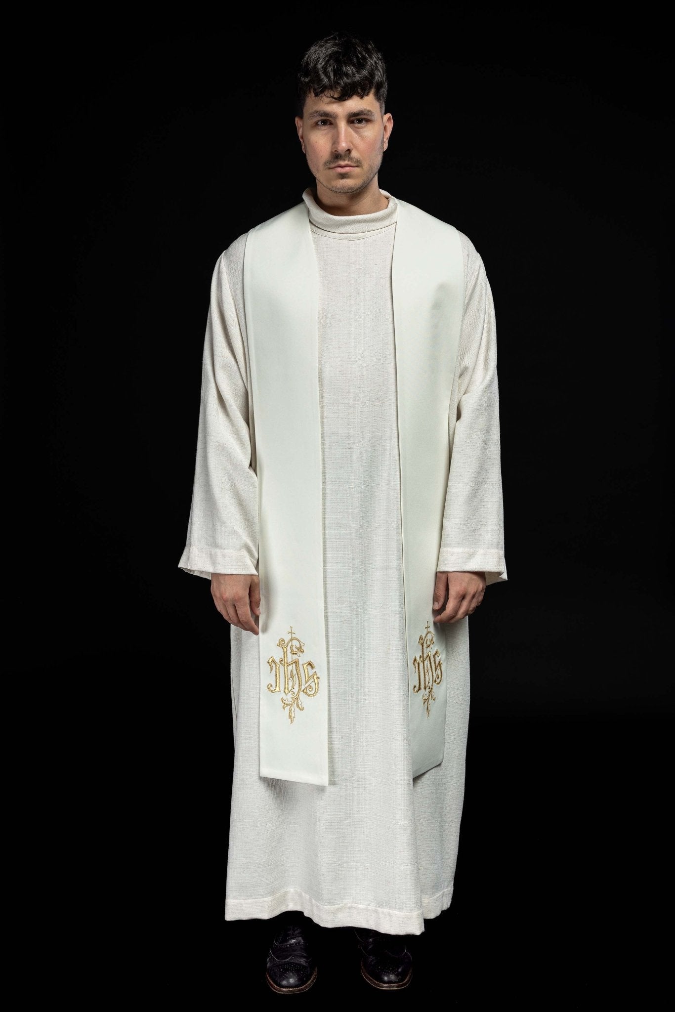 Étole brodée IHS KST/053/05/12 ECRU - CHASUBLES.FR
