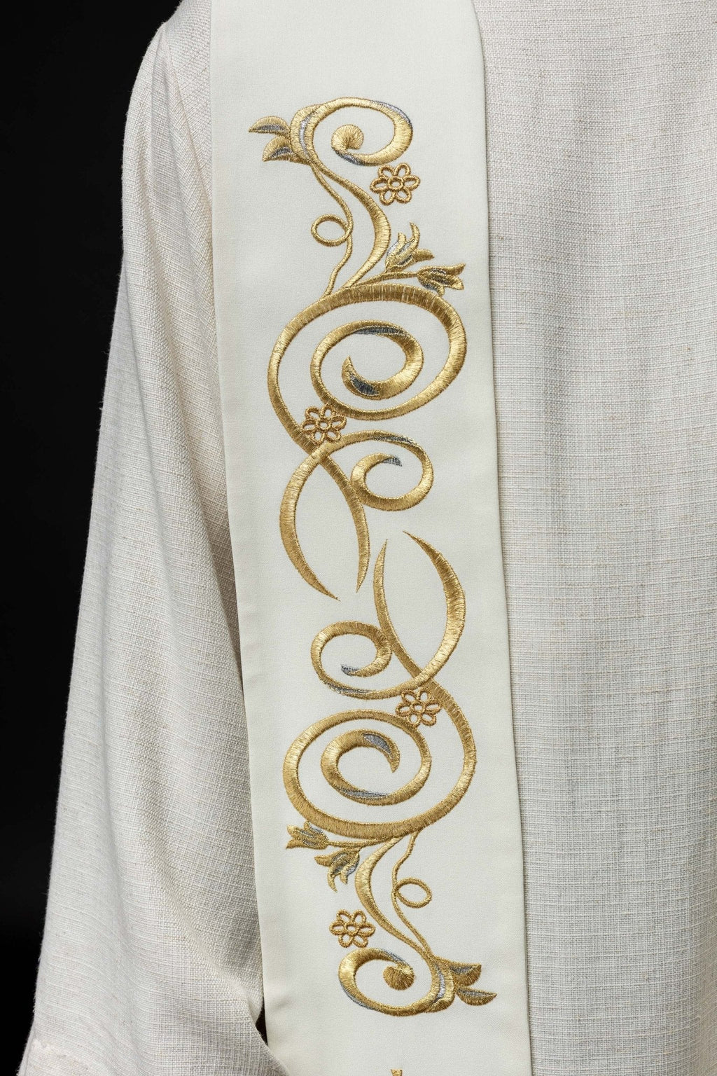 Étole brodée IHS écru KST/031/05/01 ECRU - CHASUBLES.FR
