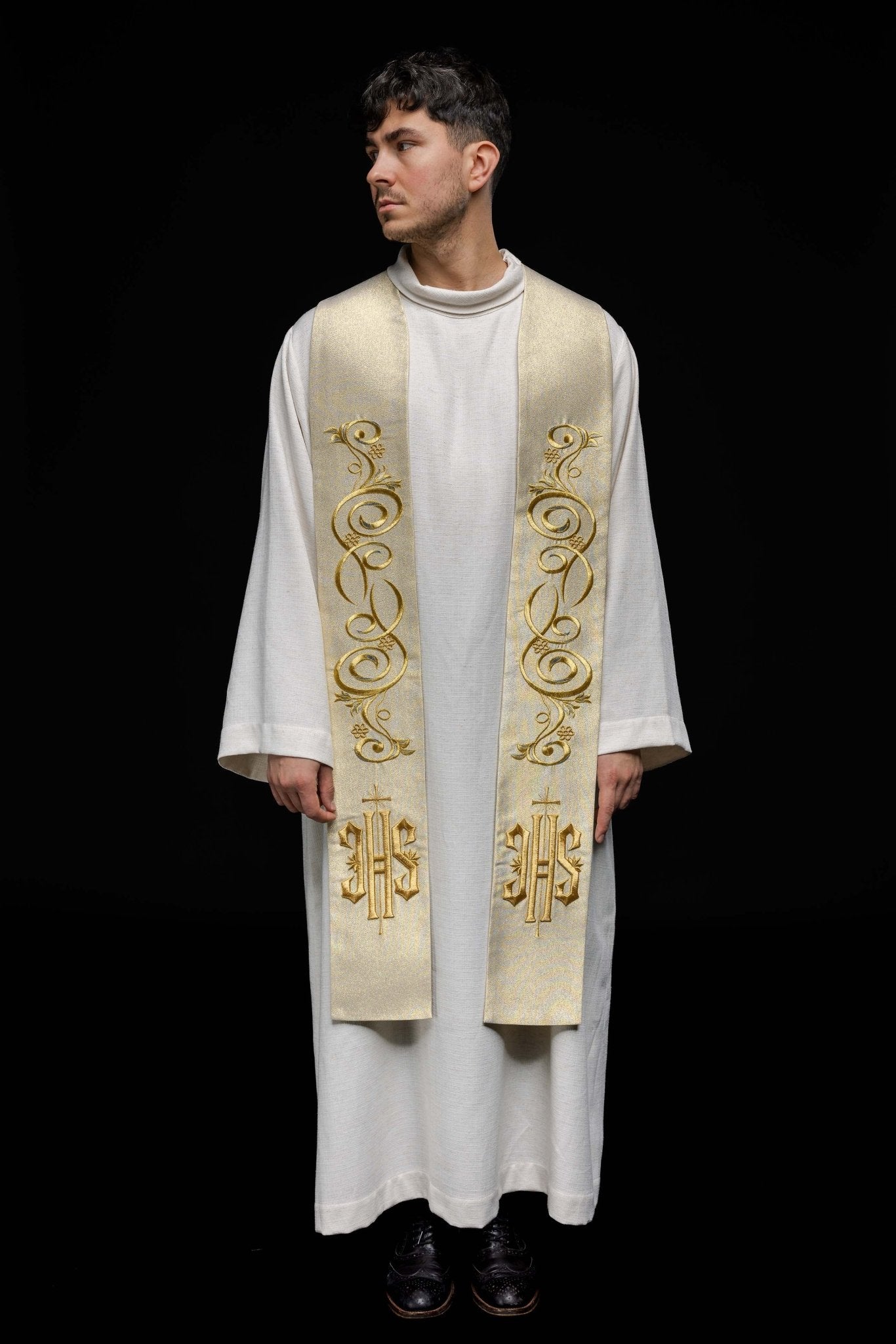 Étole brodée IHS en or KST/031/10/37 ZŁOTY - CHASUBLES.FR