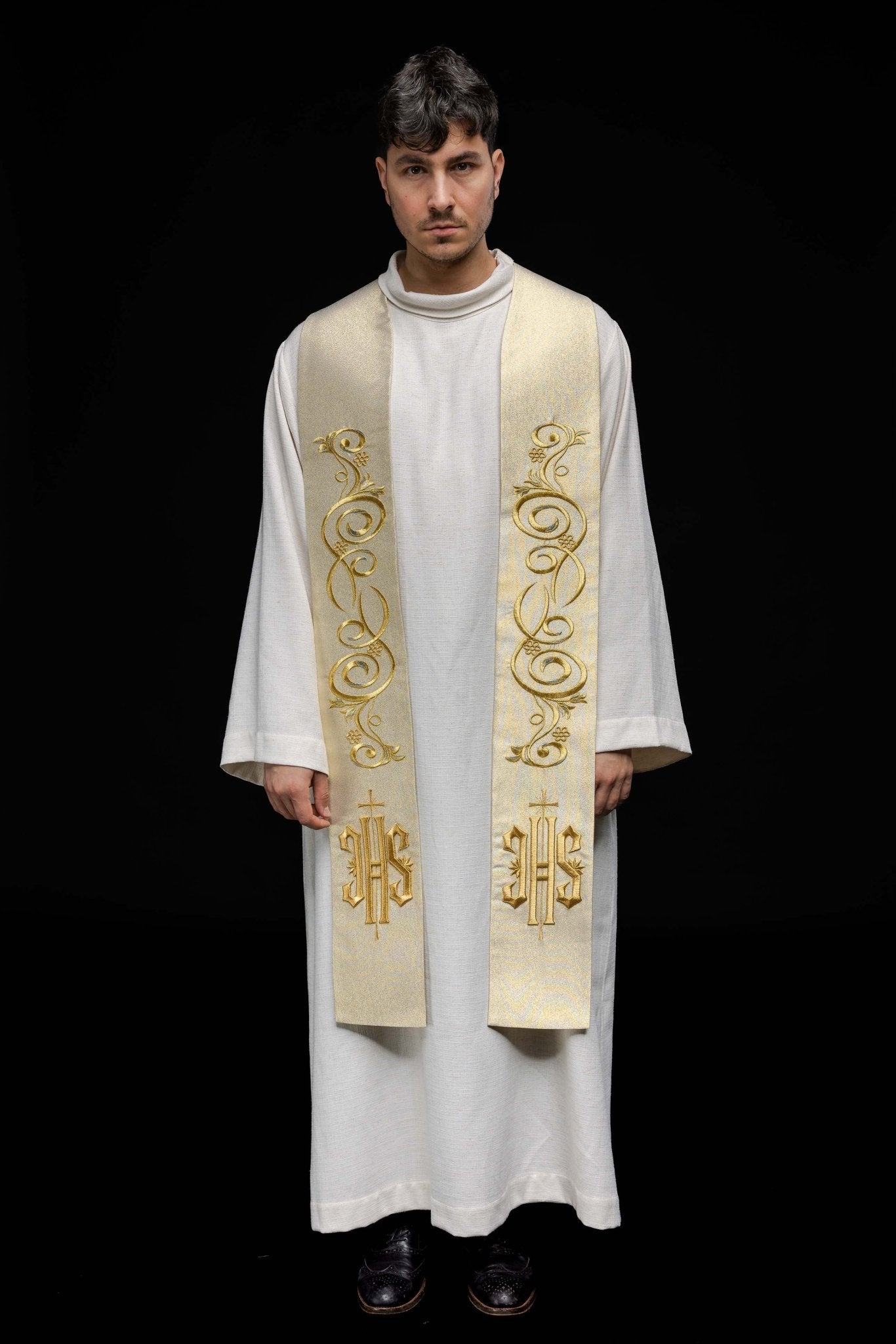 Étole brodée IHS en or KST/031/10/37 ZŁOTY - CHASUBLES.FR