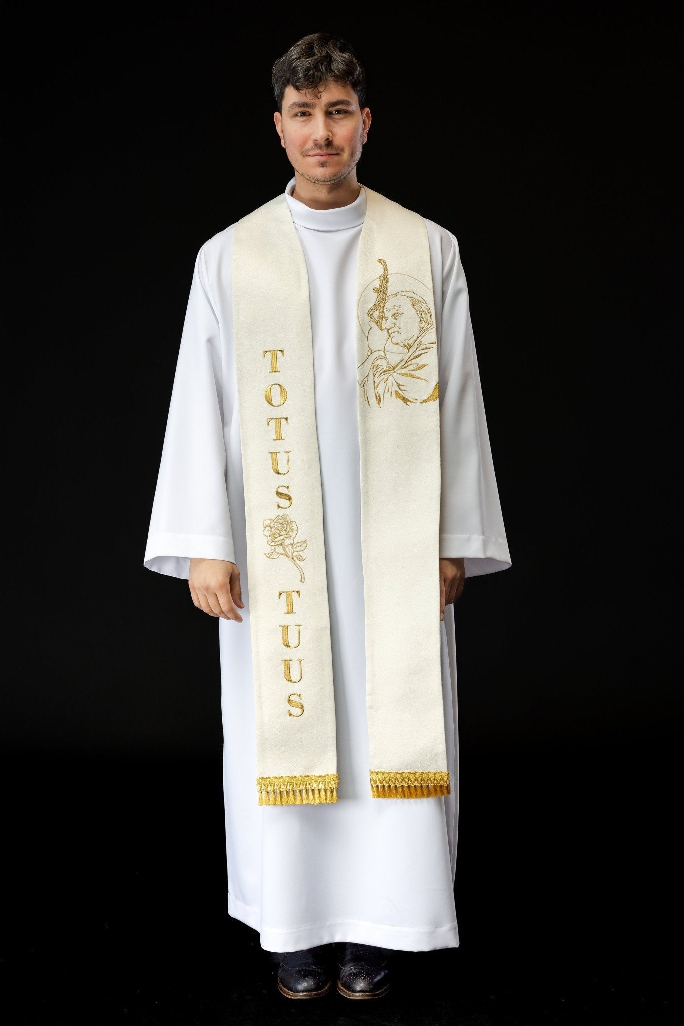 Étole brodée Jean - Paul II s - 2061 - 05 - 85 - CHASUBLES.FR