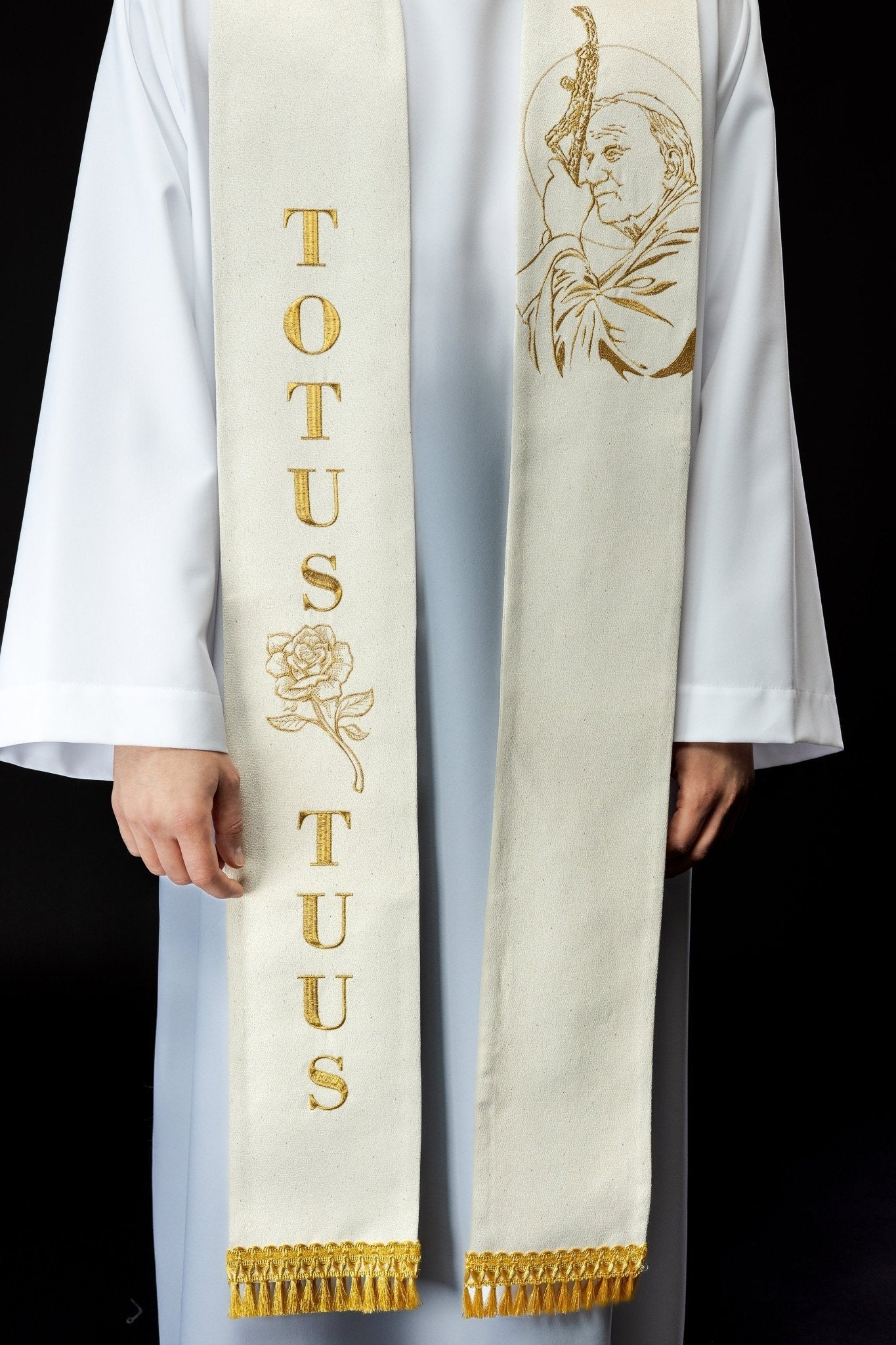 Étole brodée Jean - Paul II s - 2061 - 05 - 85 - CHASUBLES.FR